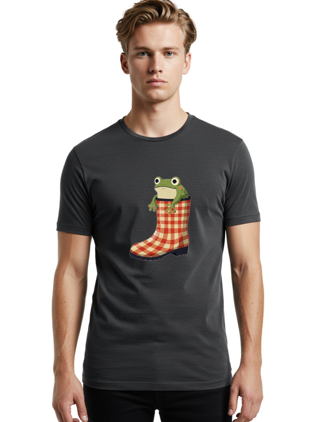 Gingham-Boot-Frog Men'S Graphic Tee, 100% Cotton, Comfortable Casual Summer Wear, Machine Washable, Vintage Camera, Old Camera, Antique Camera, Black Camera, Classic Photography, Photography Equipment, Nostalgic Device, Film Camera, Camera Art Bam544 22