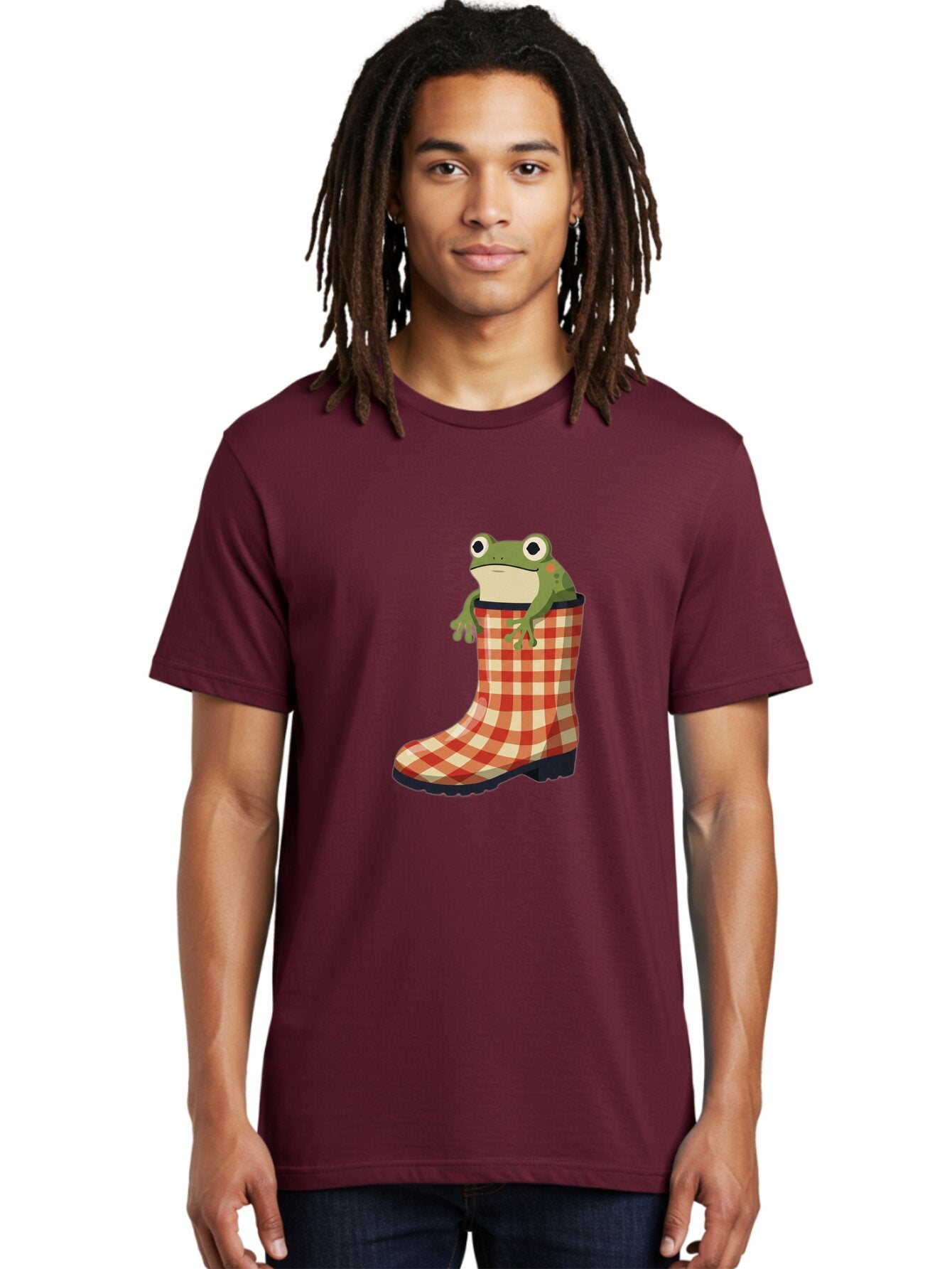 Gingham-Boot-Frog Men'S Graphic Tee, 100% Cotton, Comfortable Casual Summer Wear, Machine Washable, Vintage Camera, Old Camera, Antique Camera, Black Camera, Classic Photography, Photography Equipment, Nostalgic Device, Film Camera, Camera Art Bam544 24