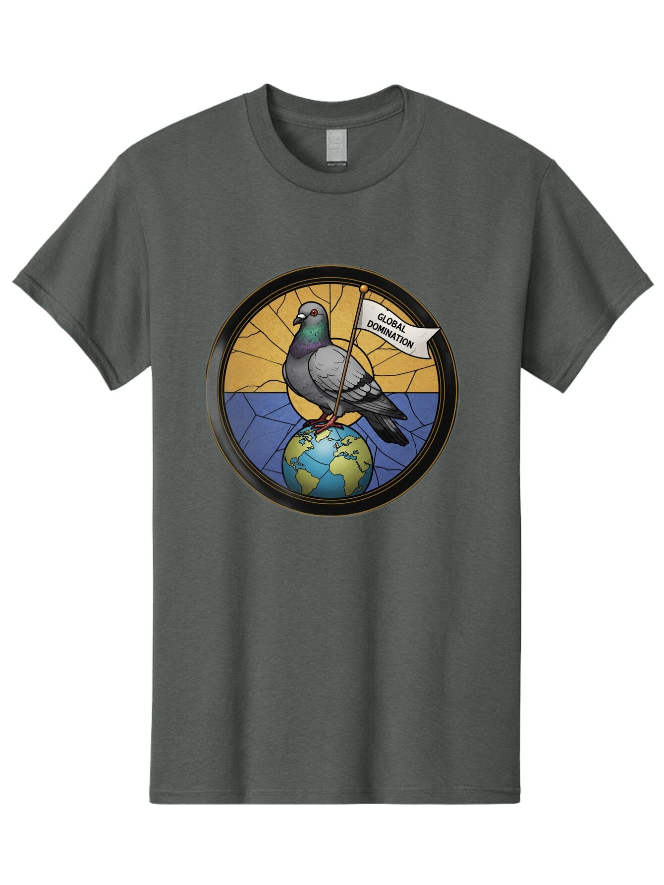 Global-Domination-Pigeon Men'S Graphic Tee, 100% Cotton, Comfortable Casual Summer Wear, Machine Washable, Vintage Camera, Old Camera, Antique Camera, Black Camera, Classic Photography, Photography Equipment, Nostalgic Device, Film Camera, Bam549 10