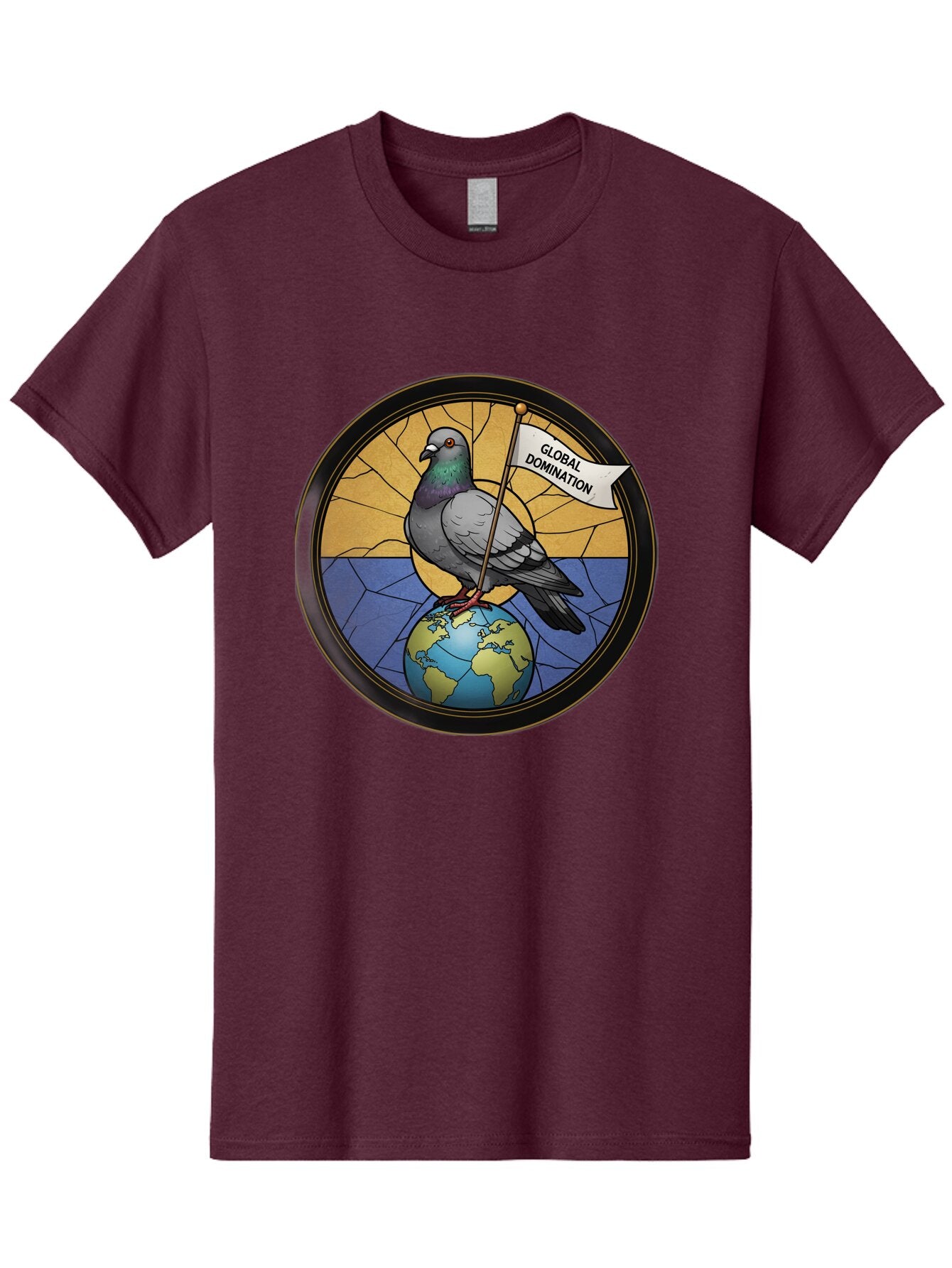 Global-Domination-Pigeon Men'S Graphic Tee, 100% Cotton, Comfortable Casual Summer Wear, Machine Washable, Vintage Camera, Old Camera, Antique Camera, Black Camera, Classic Photography, Photography Equipment, Nostalgic Device, Film Camera, Bam549 6