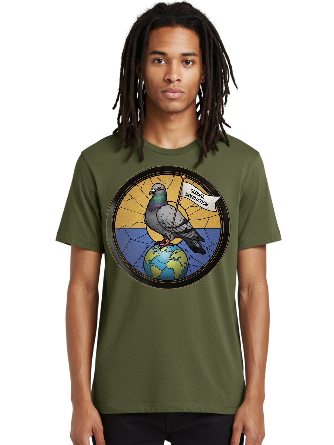Global-Domination-Pigeon Men'S Graphic Tee, 100% Cotton, Comfortable Casual Summer Wear, Machine Washable, Vintage Camera, Old Camera, Antique Camera, Black Camera, Classic Photography, Photography Equipment, Nostalgic Device, Film Camera, Bam549 30