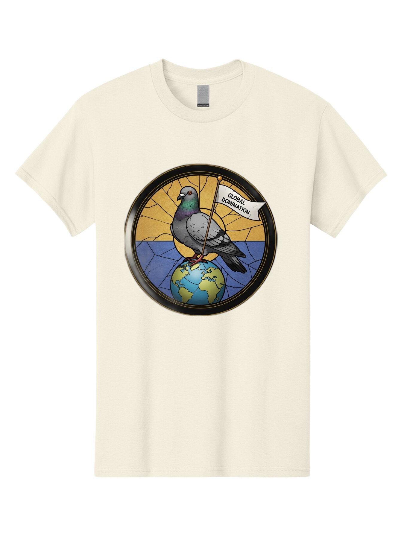 Global-Domination-Pigeon Men'S Graphic Tee, 100% Cotton, Comfortable Casual Summer Wear, Machine Washable, Vintage Camera, Old Camera, Antique Camera, Black Camera, Classic Photography, Photography Equipment, Nostalgic Device, Film Camera, Bam549