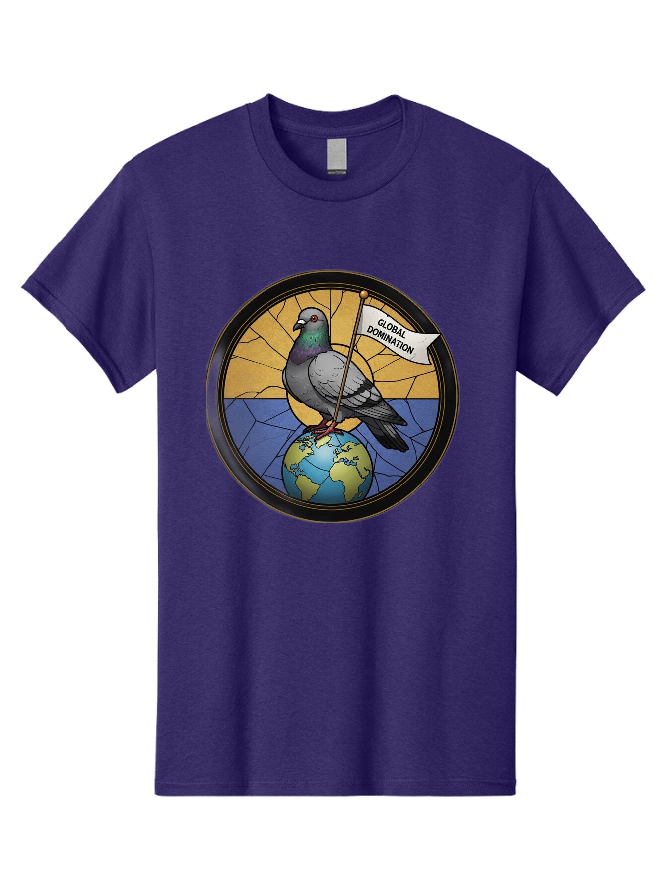 Global-Domination-Pigeon Men'S Graphic Tee, 100% Cotton, Comfortable Casual Summer Wear, Machine Washable, Vintage Camera, Old Camera, Antique Camera, Black Camera, Classic Photography, Photography Equipment, Nostalgic Device, Film Camera, Bam549 3