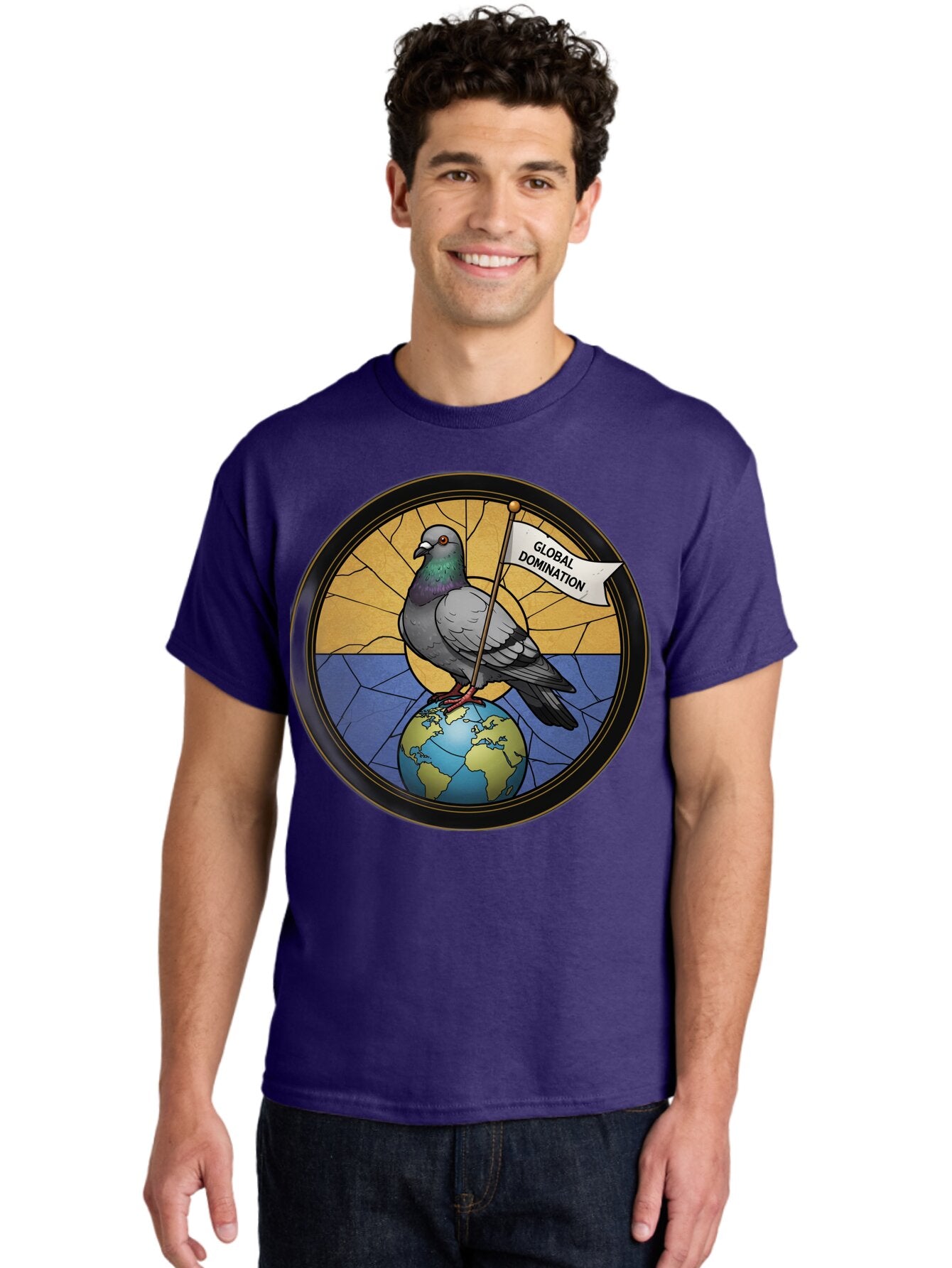 Global-Domination-Pigeon Men'S Graphic Tee, 100% Cotton, Comfortable Casual Summer Wear, Machine Washable, Vintage Camera, Old Camera, Antique Camera, Black Camera, Classic Photography, Photography Equipment, Nostalgic Device, Film Camera, Bam549 22