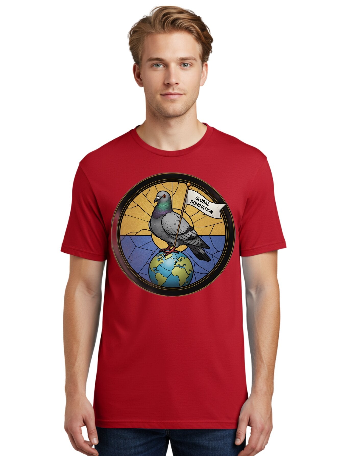 Global-Domination-Pigeon Men'S Graphic Tee, 100% Cotton, Comfortable Casual Summer Wear, Machine Washable, Vintage Camera, Old Camera, Antique Camera, Black Camera, Classic Photography, Photography Equipment, Nostalgic Device, Film Camera, Bam549 29