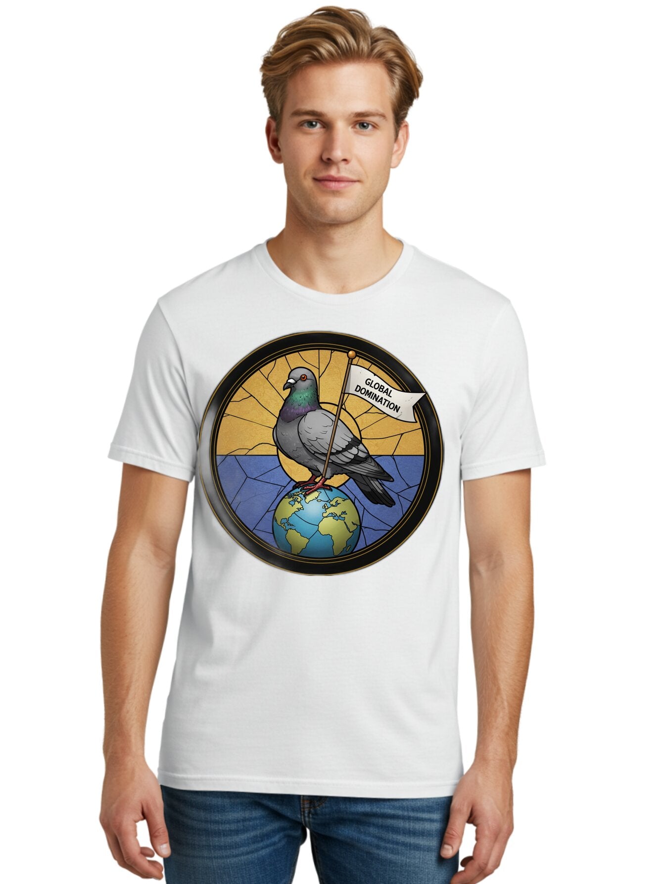 Global-Domination-Pigeon Men'S Graphic Tee, 100% Cotton, Comfortable Casual Summer Wear, Machine Washable, Vintage Camera, Old Camera, Antique Camera, Black Camera, Classic Photography, Photography Equipment, Nostalgic Device, Film Camera, Bam549 16