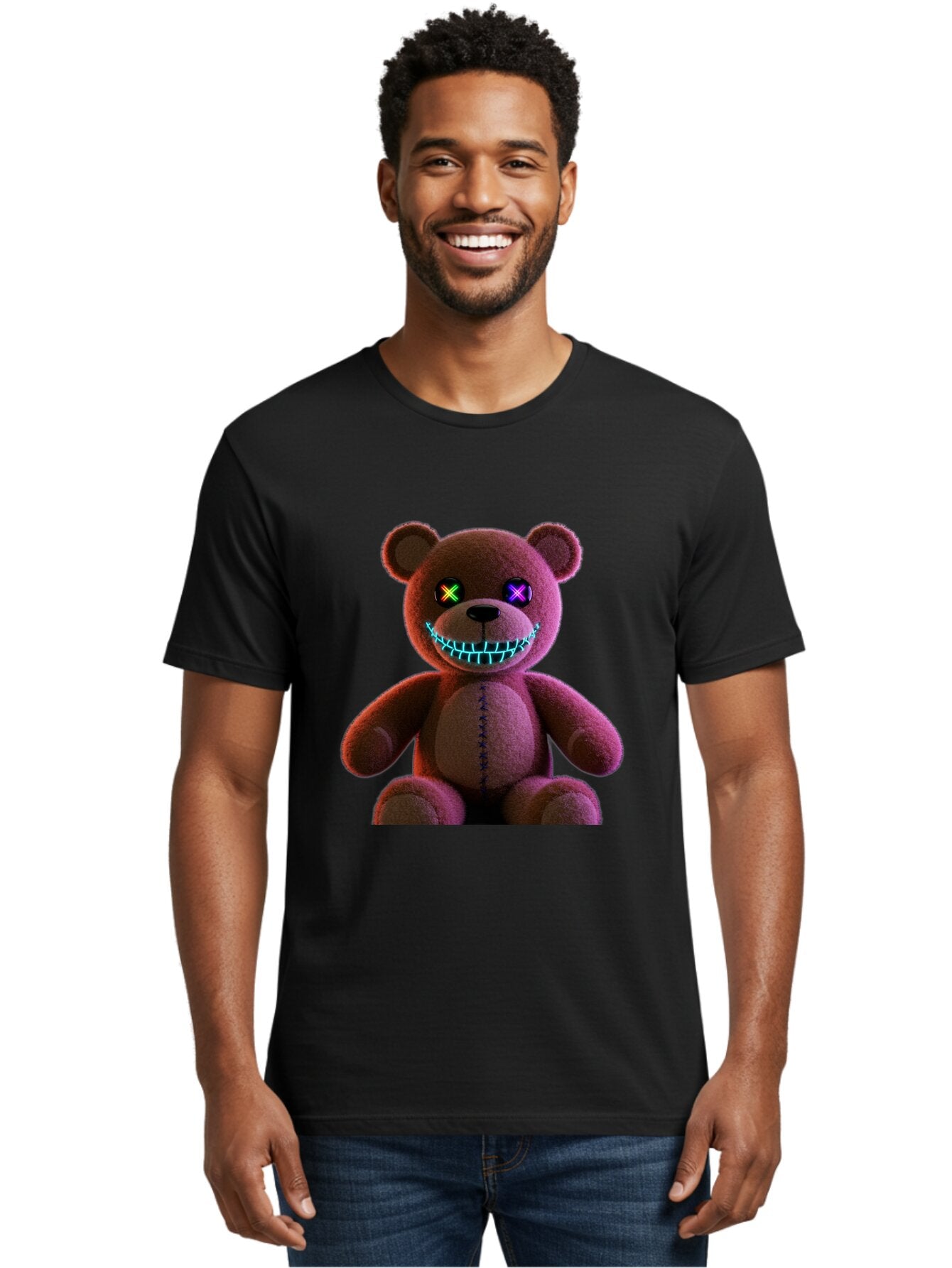 Glowing-Eyes-Teddy-Bear Men'S Graphic Tee, 100% Cotton, Comfortable Casual Summer Wear, Machine Washable, Vintage Camera, Old Camera, Antique Camera, Black Camera, Classic Photography, Photography Equipment, Nostalgic Device, Film Camera, Bam552 26