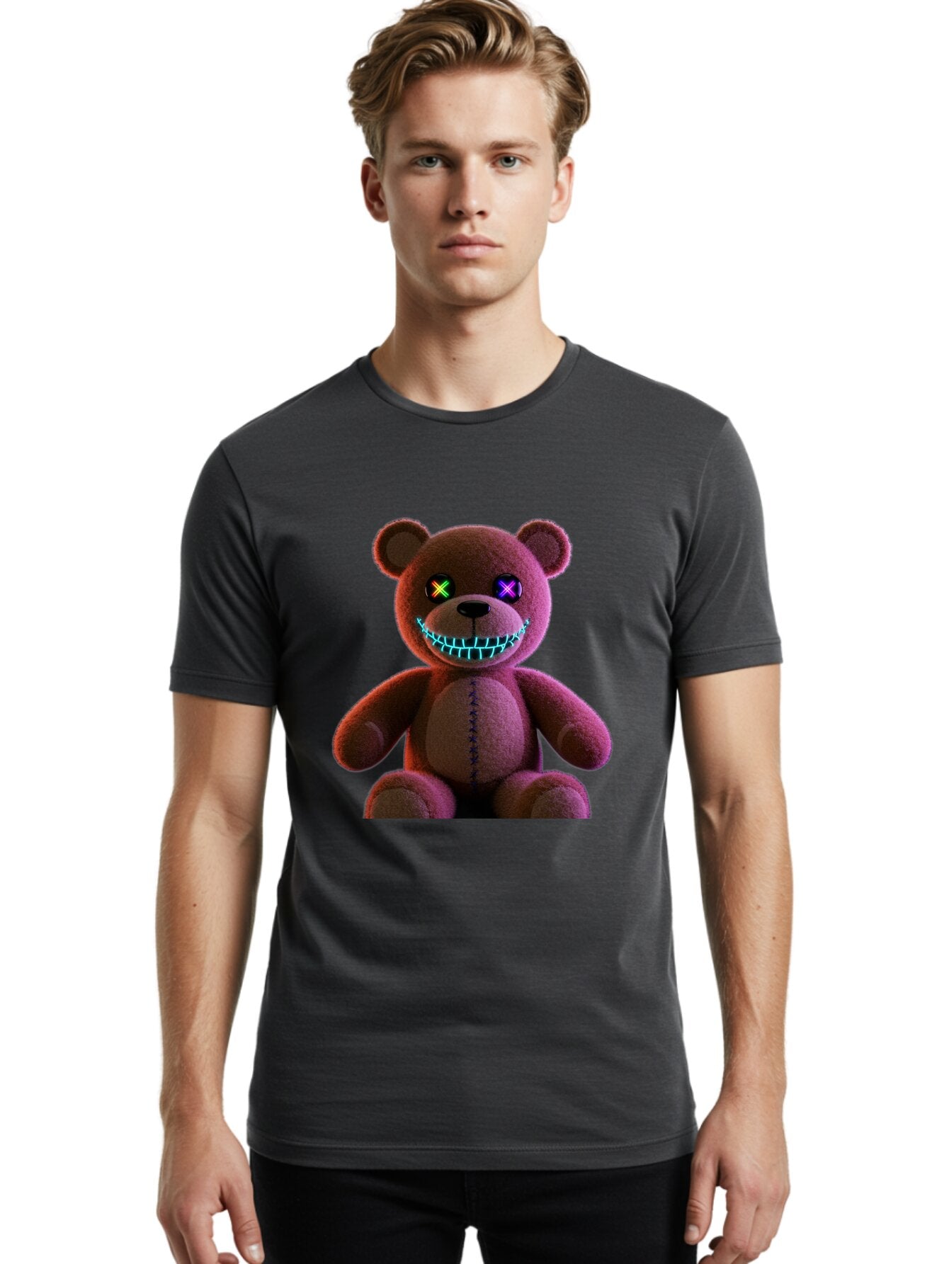 Glowing-Eyes-Teddy-Bear Men'S Graphic Tee, 100% Cotton, Comfortable Casual Summer Wear, Machine Washable, Vintage Camera, Old Camera, Antique Camera, Black Camera, Classic Photography, Photography Equipment, Nostalgic Device, Film Camera, Bam552 29
