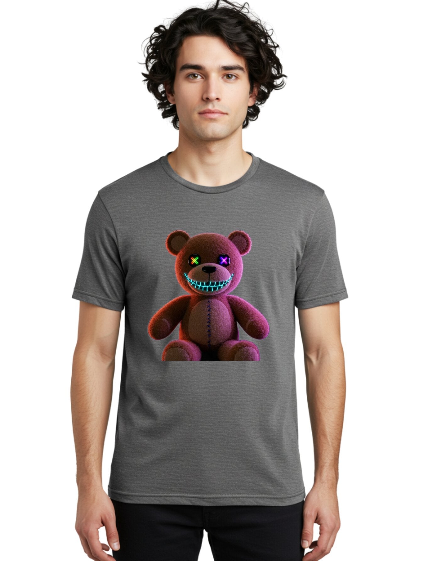 Glowing-Eyes-Teddy-Bear Men'S Graphic Tee, 100% Cotton, Comfortable Casual Summer Wear, Machine Washable, Vintage Camera, Old Camera, Antique Camera, Black Camera, Classic Photography, Photography Equipment, Nostalgic Device, Film Camera, Bam552 24