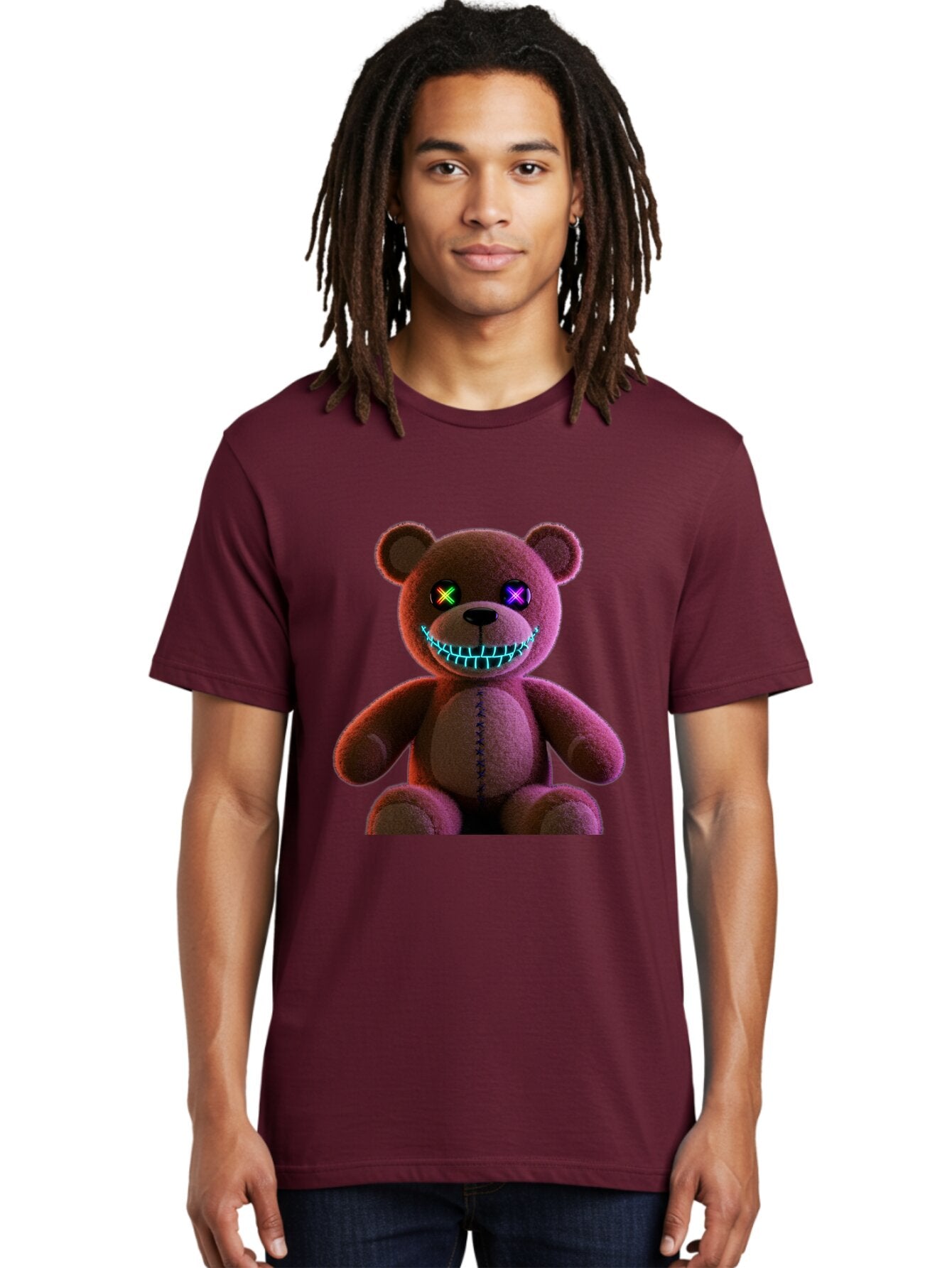 Glowing-Eyes-Teddy-Bear Men'S Graphic Tee, 100% Cotton, Comfortable Casual Summer Wear, Machine Washable, Vintage Camera, Old Camera, Antique Camera, Black Camera, Classic Photography, Photography Equipment, Nostalgic Device, Film Camera, Bam552 19