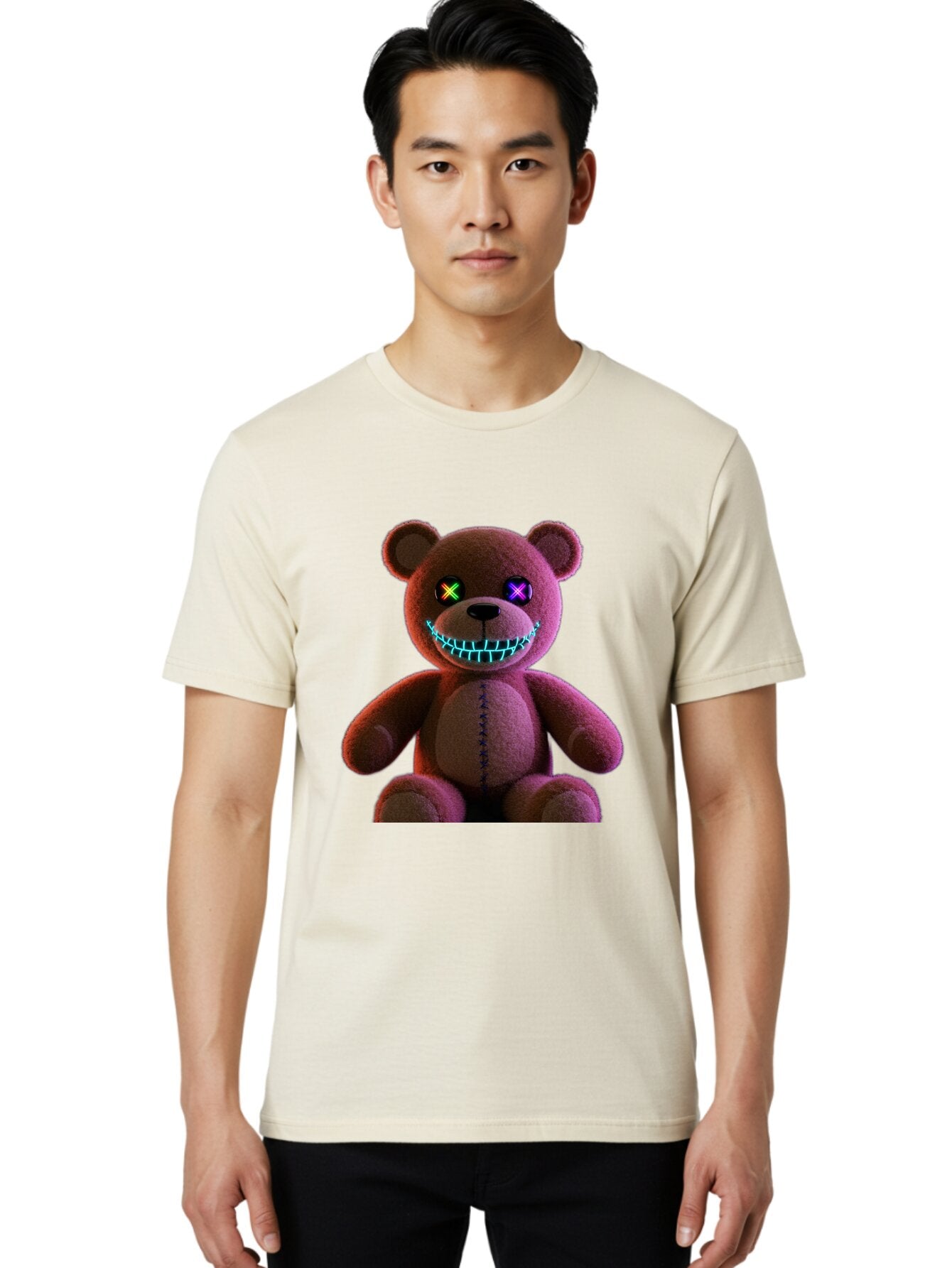 Glowing-Eyes-Teddy-Bear Men'S Graphic Tee, 100% Cotton, Comfortable Casual Summer Wear, Machine Washable, Vintage Camera, Old Camera, Antique Camera, Black Camera, Classic Photography, Photography Equipment, Nostalgic Device, Film Camera, Bam552 20