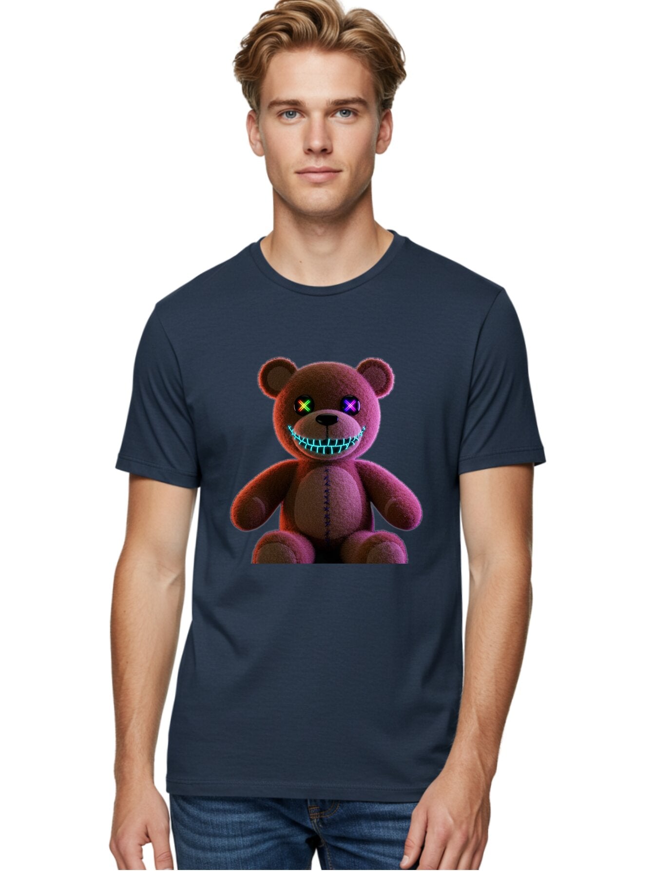 Glowing-Eyes-Teddy-Bear Men'S Graphic Tee, 100% Cotton, Comfortable Casual Summer Wear, Machine Washable, Vintage Camera, Old Camera, Antique Camera, Black Camera, Classic Photography, Photography Equipment, Nostalgic Device, Film Camera, Bam552 21