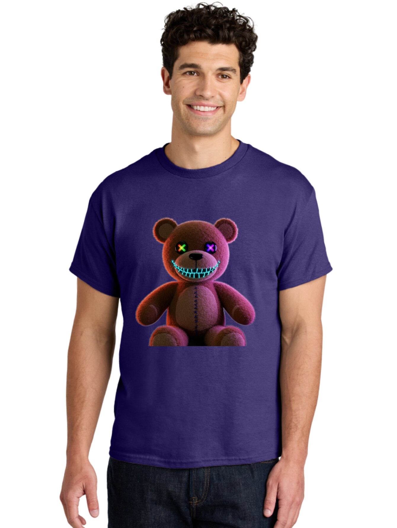 Glowing-Eyes-Teddy-Bear Men'S Graphic Tee, 100% Cotton, Comfortable Casual Summer Wear, Machine Washable, Vintage Camera, Old Camera, Antique Camera, Black Camera, Classic Photography, Photography Equipment, Nostalgic Device, Film Camera, Bam552 23