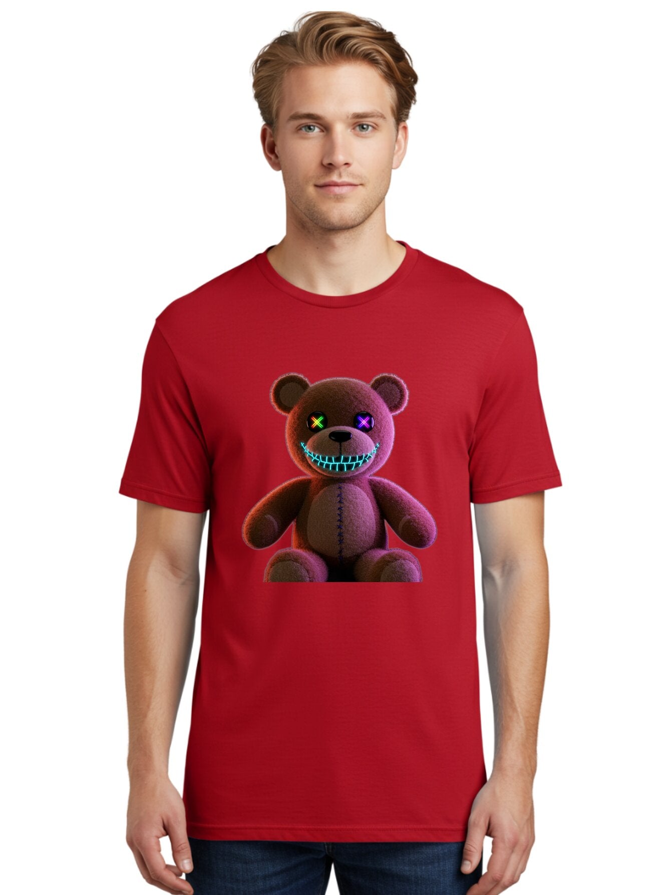 Glowing-Eyes-Teddy-Bear Men'S Graphic Tee, 100% Cotton, Comfortable Casual Summer Wear, Machine Washable, Vintage Camera, Old Camera, Antique Camera, Black Camera, Classic Photography, Photography Equipment, Nostalgic Device, Film Camera, Bam552 27