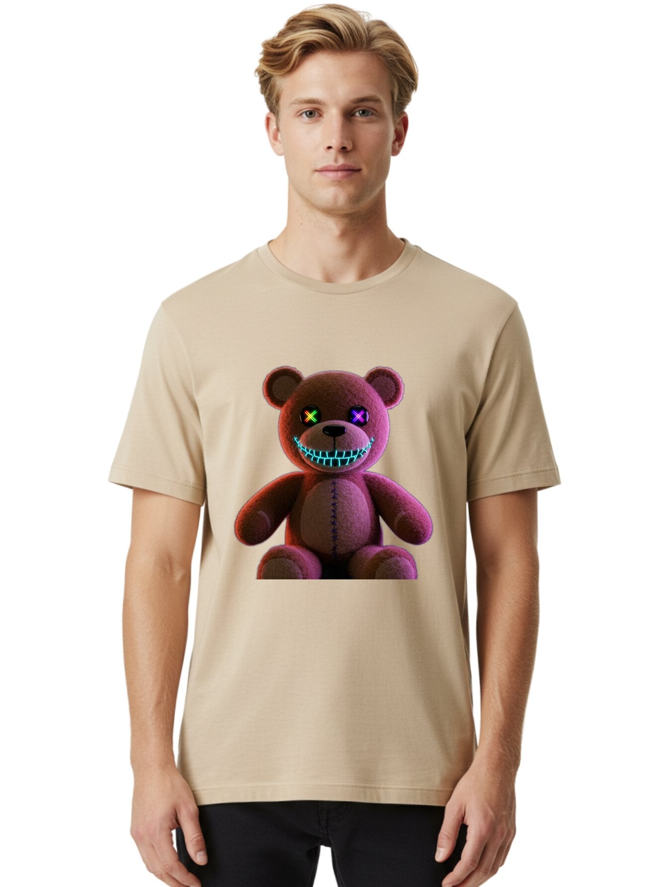 Glowing-Eyes-Teddy-Bear Men'S Graphic Tee, 100% Cotton, Comfortable Casual Summer Wear, Machine Washable, Vintage Camera, Old Camera, Antique Camera, Black Camera, Classic Photography, Photography Equipment, Nostalgic Device, Film Camera, Bam552 30