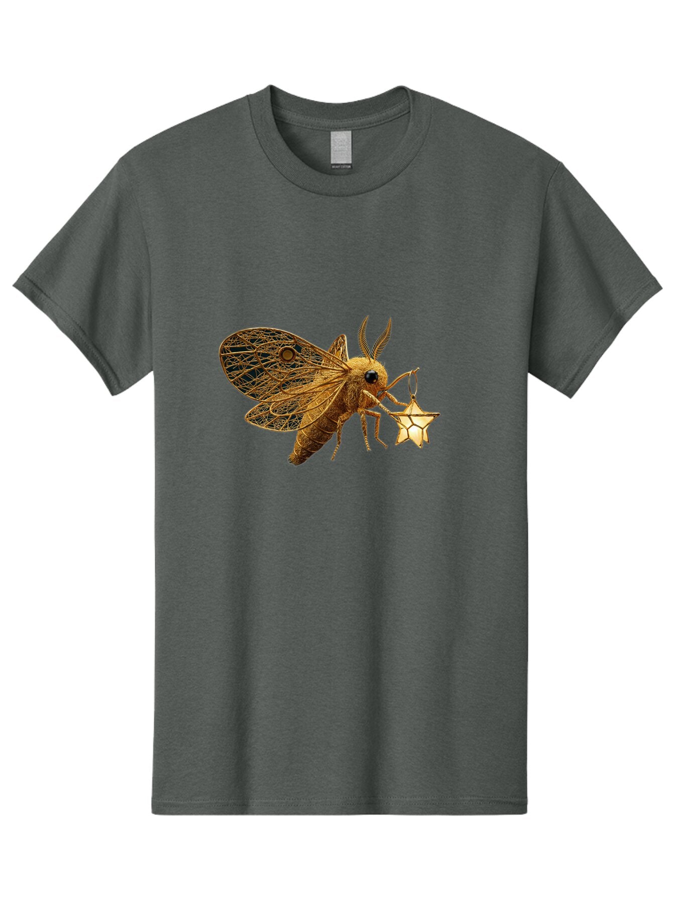 Golden-Bee-Holding-Star Men'S Graphic Tee, 100% Cotton, Comfortable Casual Summer Wear, Machine Washable, Vintage Camera, Old Camera, Antique Camera, Black Camera, Classic Photography, Photography Equipment, Nostalgic Device, Film Camera, Bam557 4