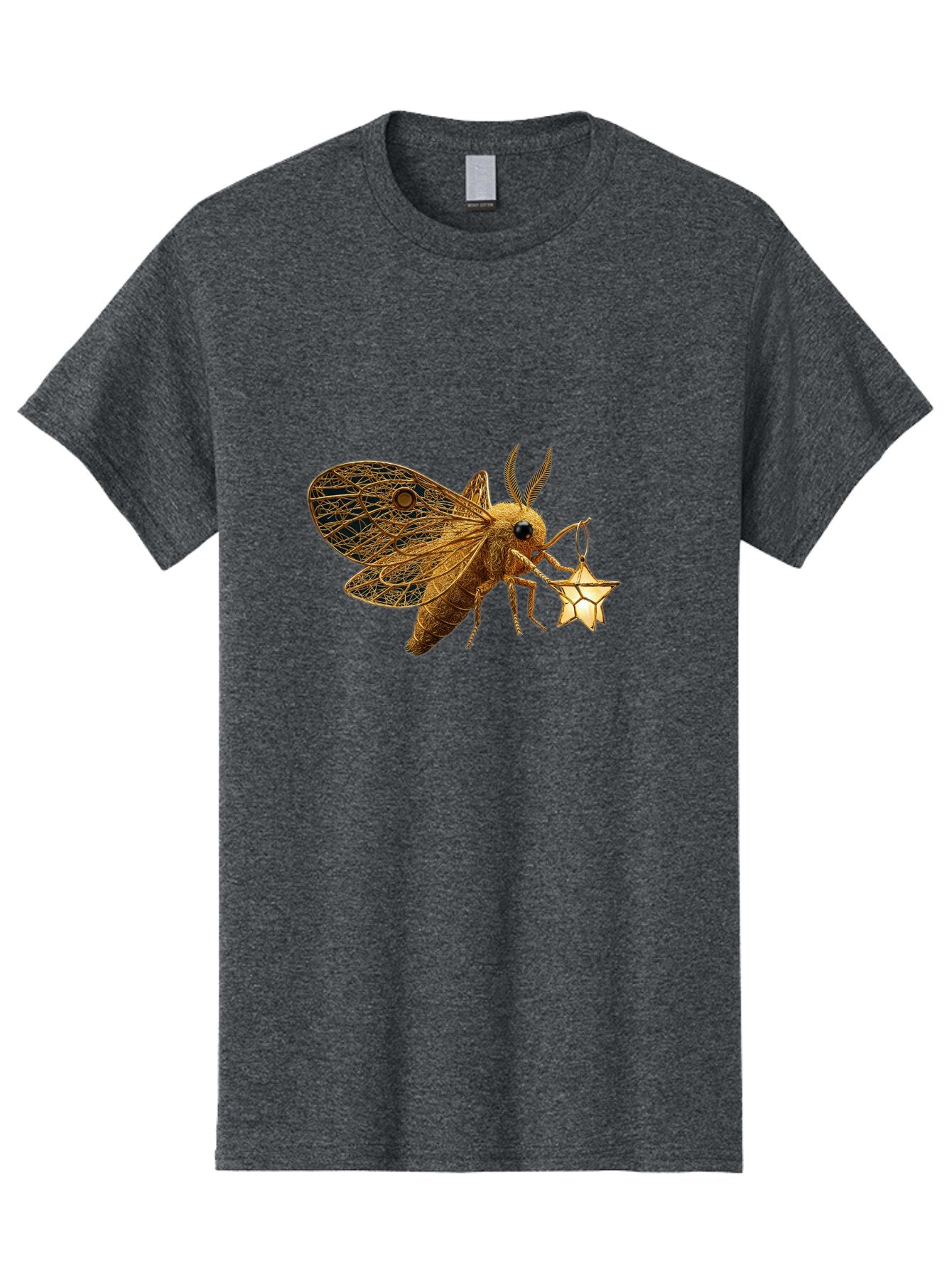 Golden-Bee-Holding-Star Men'S Graphic Tee, 100% Cotton, Comfortable Casual Summer Wear, Machine Washable, Vintage Camera, Old Camera, Antique Camera, Black Camera, Classic Photography, Photography Equipment, Nostalgic Device, Film Camera, Bam557