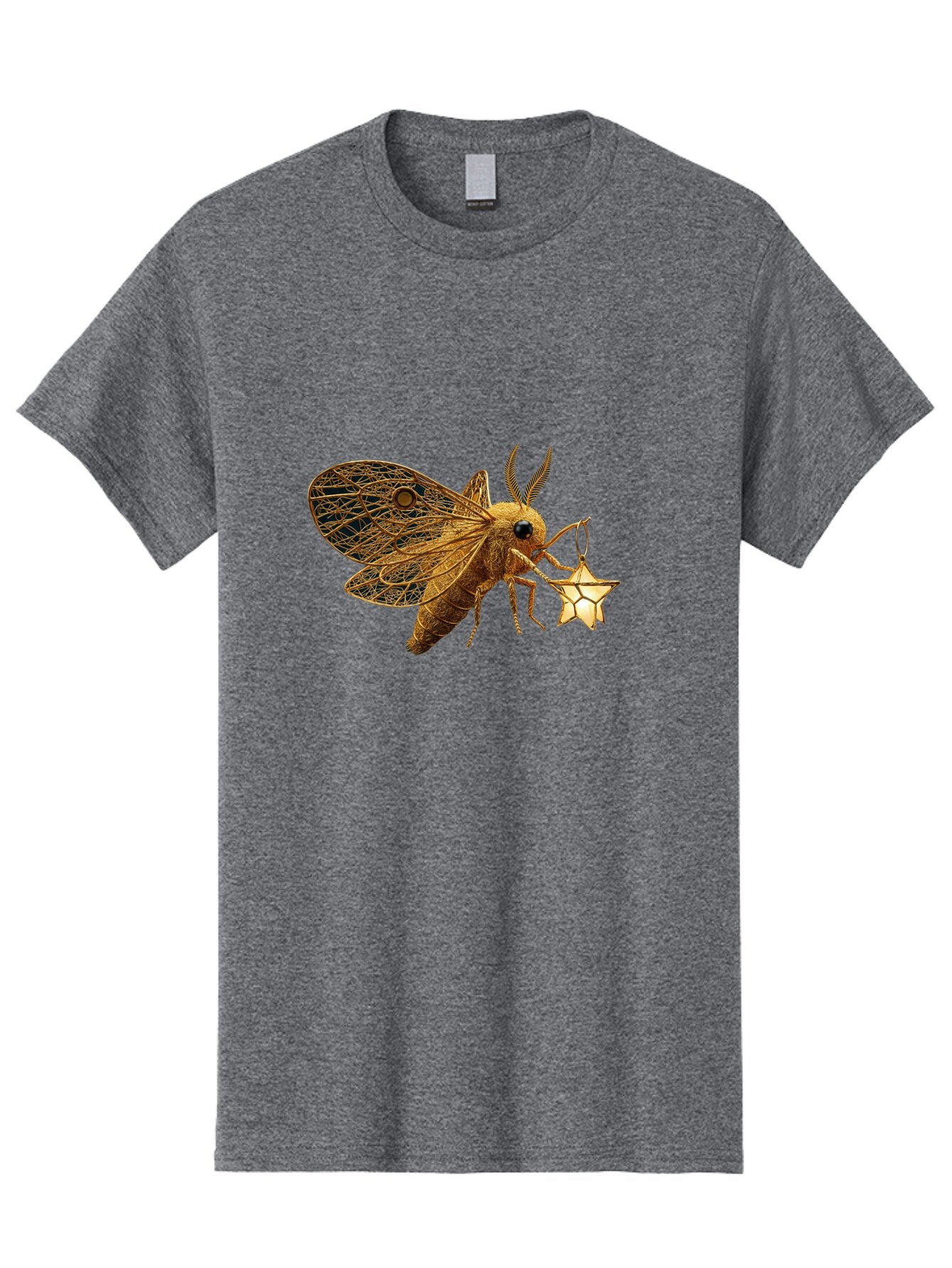 Golden-Bee-Holding-Star Men'S Graphic Tee, 100% Cotton, Comfortable Casual Summer Wear, Machine Washable, Vintage Camera, Old Camera, Antique Camera, Black Camera, Classic Photography, Photography Equipment, Nostalgic Device, Film Camera, Bam557 3