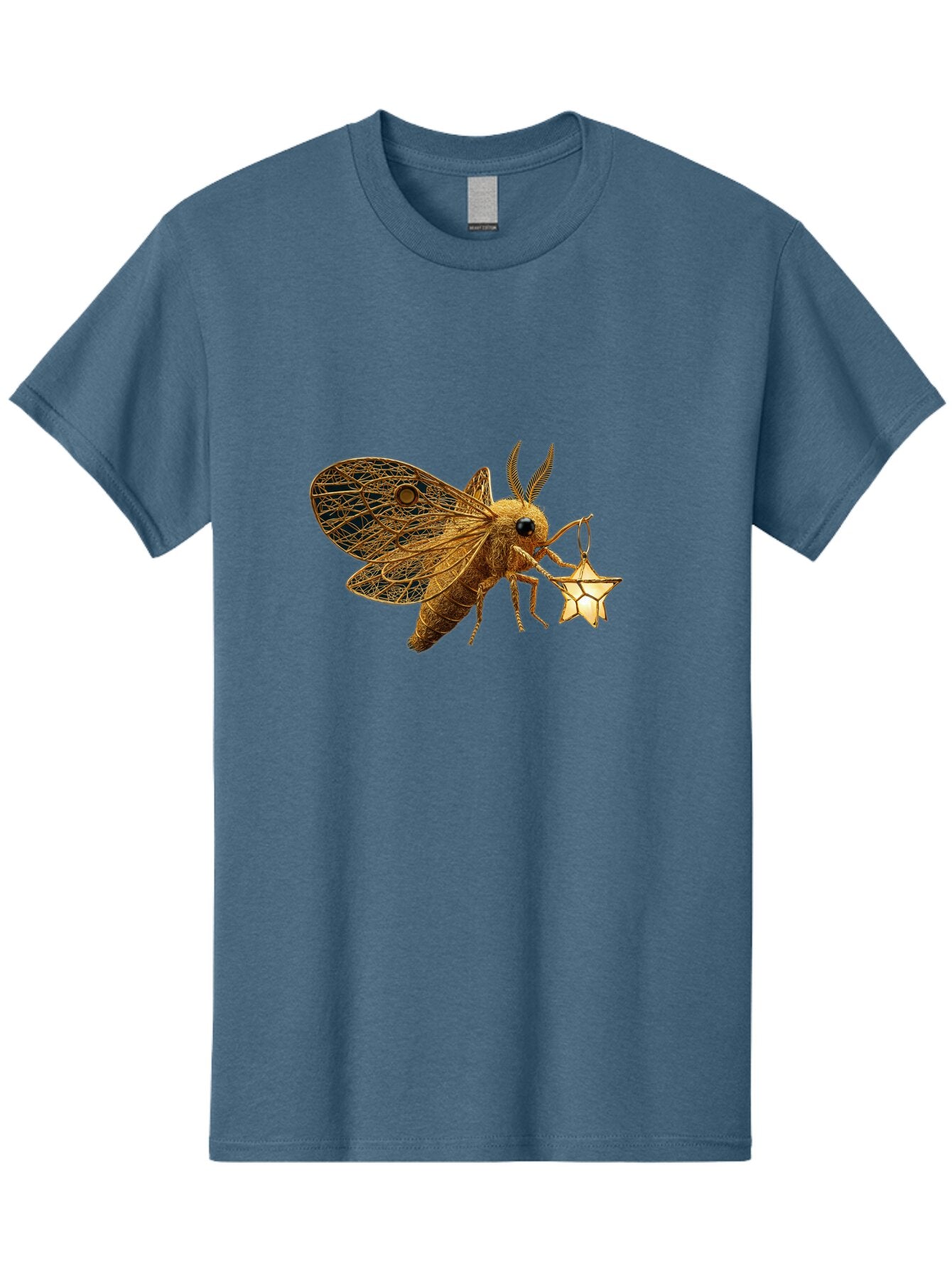 Golden-Bee-Holding-Star Men'S Graphic Tee, 100% Cotton, Comfortable Casual Summer Wear, Machine Washable, Vintage Camera, Old Camera, Antique Camera, Black Camera, Classic Photography, Photography Equipment, Nostalgic Device, Film Camera, Bam557 10