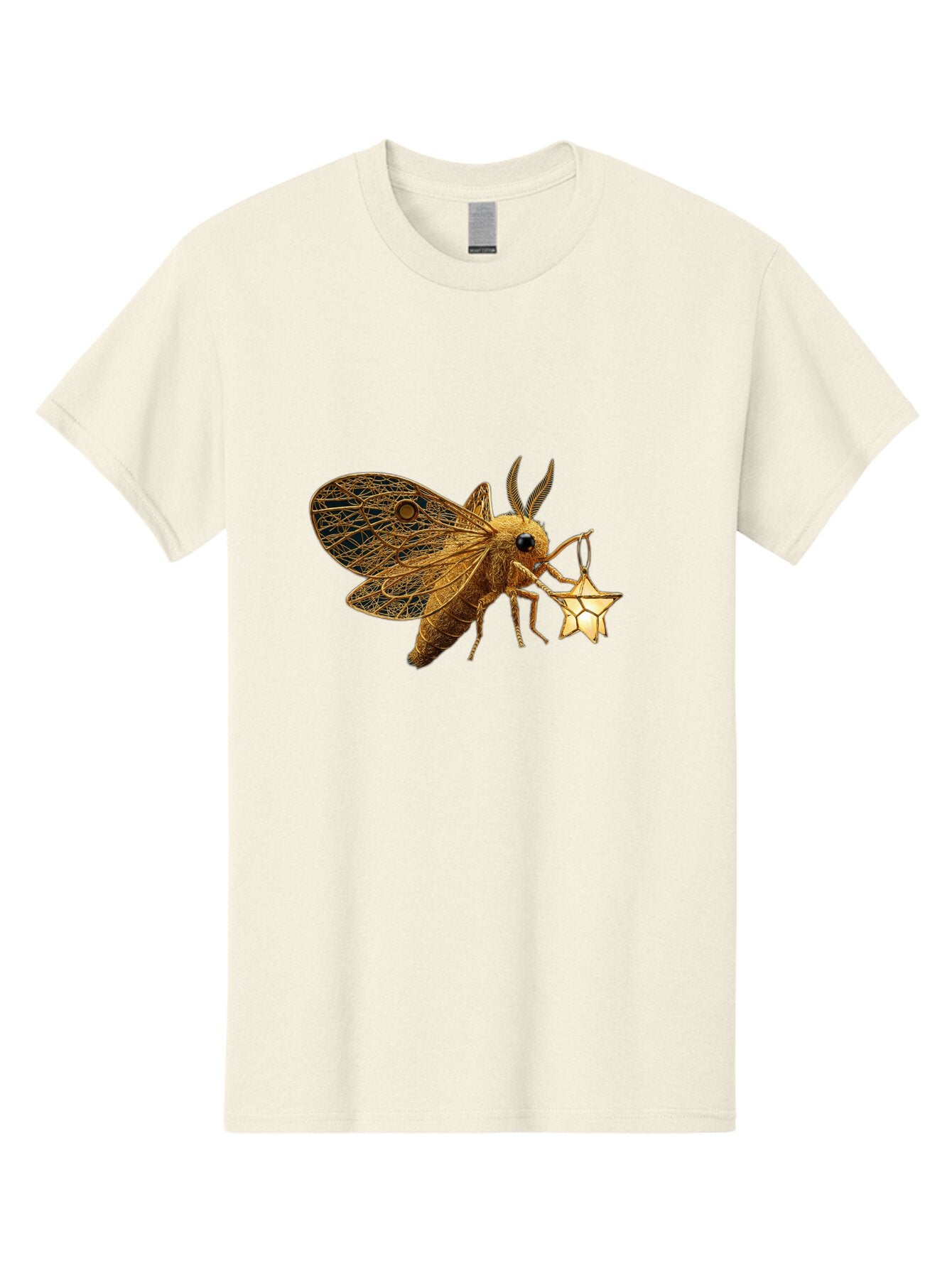 Golden-Bee-Holding-Star Men'S Graphic Tee, 100% Cotton, Comfortable Casual Summer Wear, Machine Washable, Vintage Camera, Old Camera, Antique Camera, Black Camera, Classic Photography, Photography Equipment, Nostalgic Device, Film Camera, Bam557 7