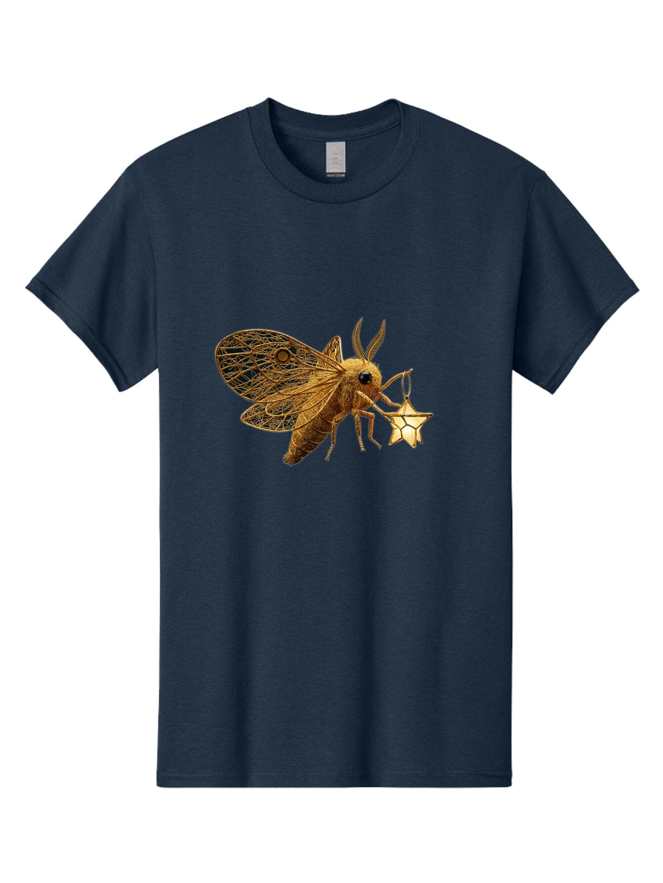 Golden-Bee-Holding-Star Men'S Graphic Tee, 100% Cotton, Comfortable Casual Summer Wear, Machine Washable, Vintage Camera, Old Camera, Antique Camera, Black Camera, Classic Photography, Photography Equipment, Nostalgic Device, Film Camera, Bam557 9