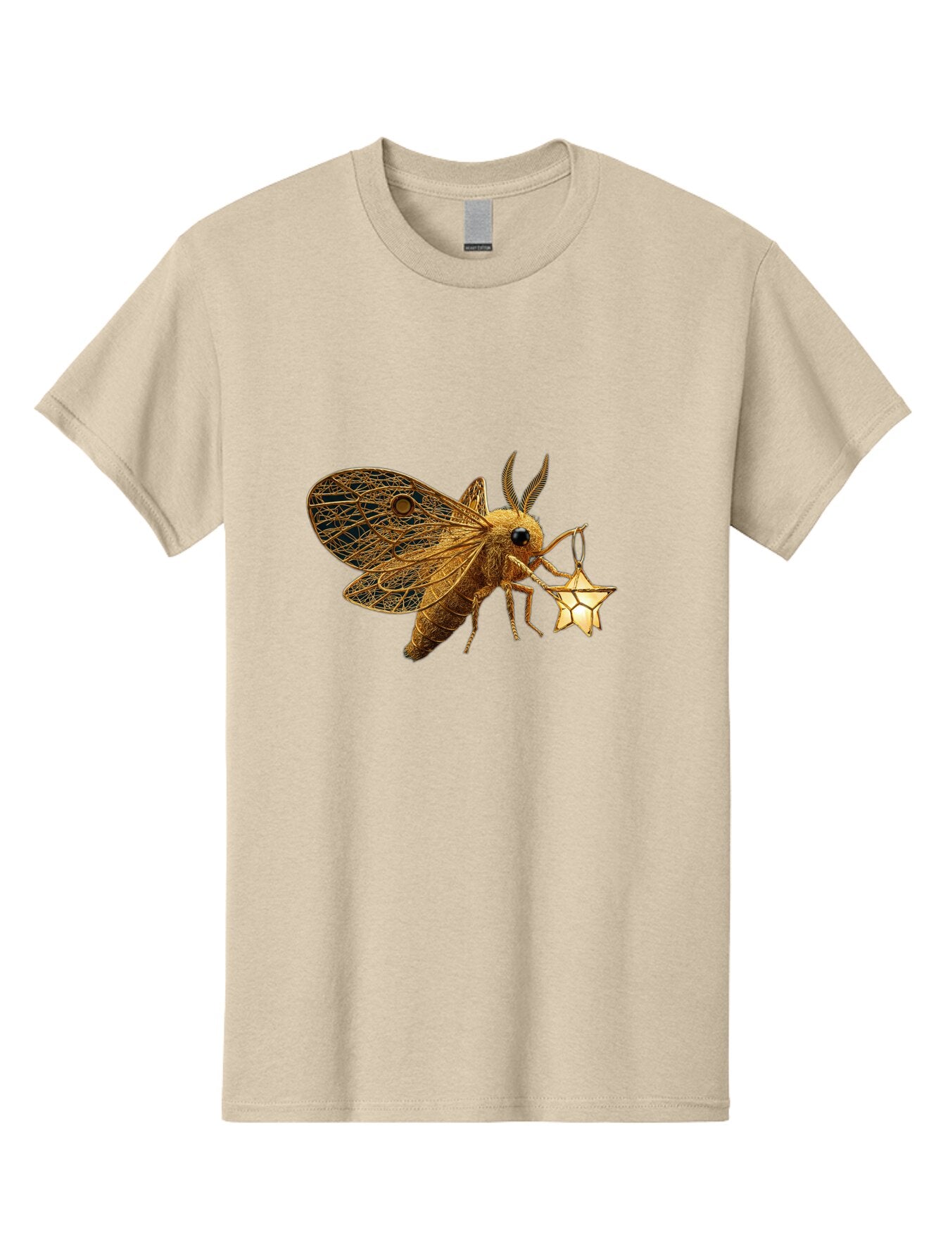 Golden-Bee-Holding-Star Men'S Graphic Tee, 100% Cotton, Comfortable Casual Summer Wear, Machine Washable, Vintage Camera, Old Camera, Antique Camera, Black Camera, Classic Photography, Photography Equipment, Nostalgic Device, Film Camera, Bam557 13