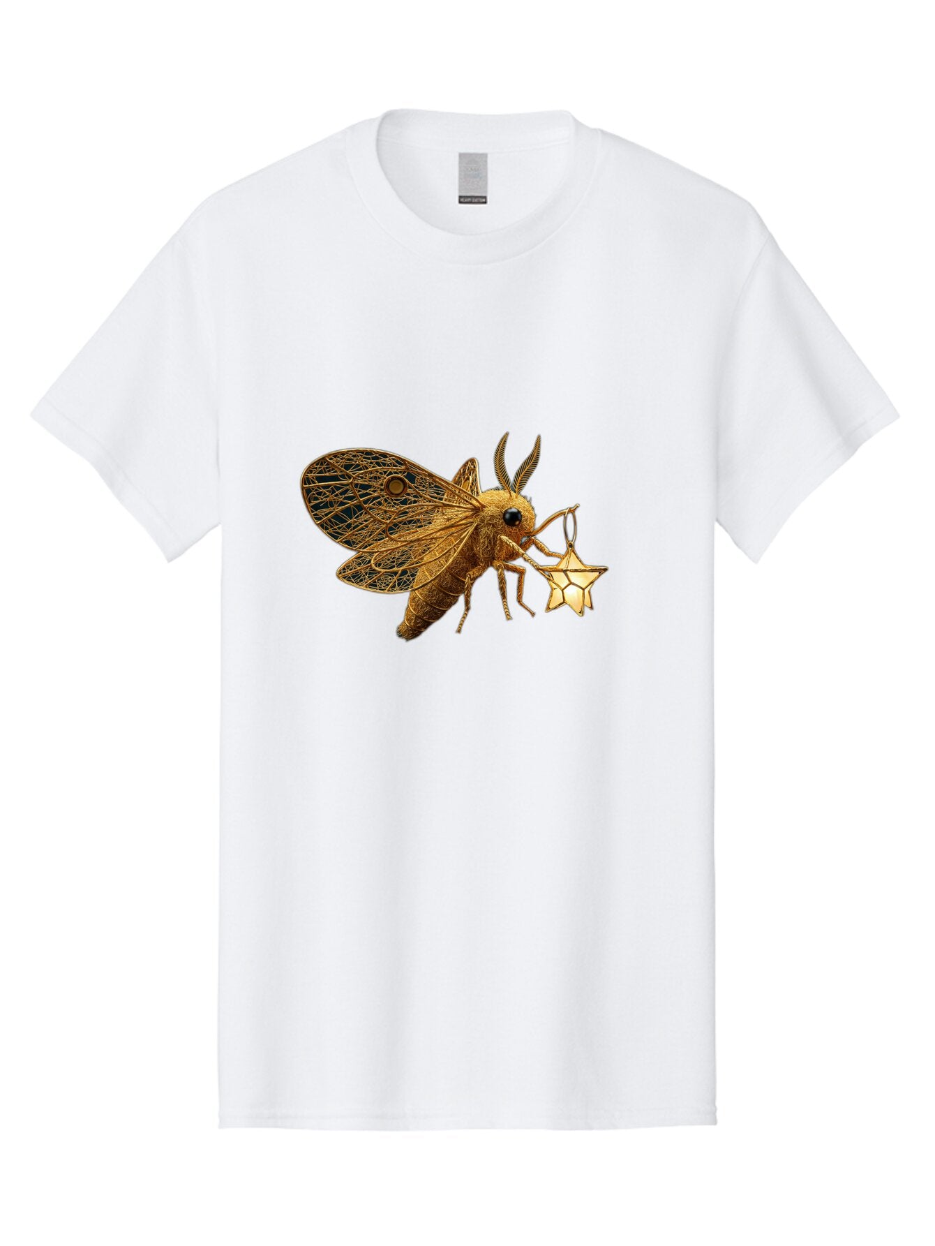 Golden-Bee-Holding-Star Men'S Graphic Tee, 100% Cotton, Comfortable Casual Summer Wear, Machine Washable, Vintage Camera, Old Camera, Antique Camera, Black Camera, Classic Photography, Photography Equipment, Nostalgic Device, Film Camera, Bam557 14