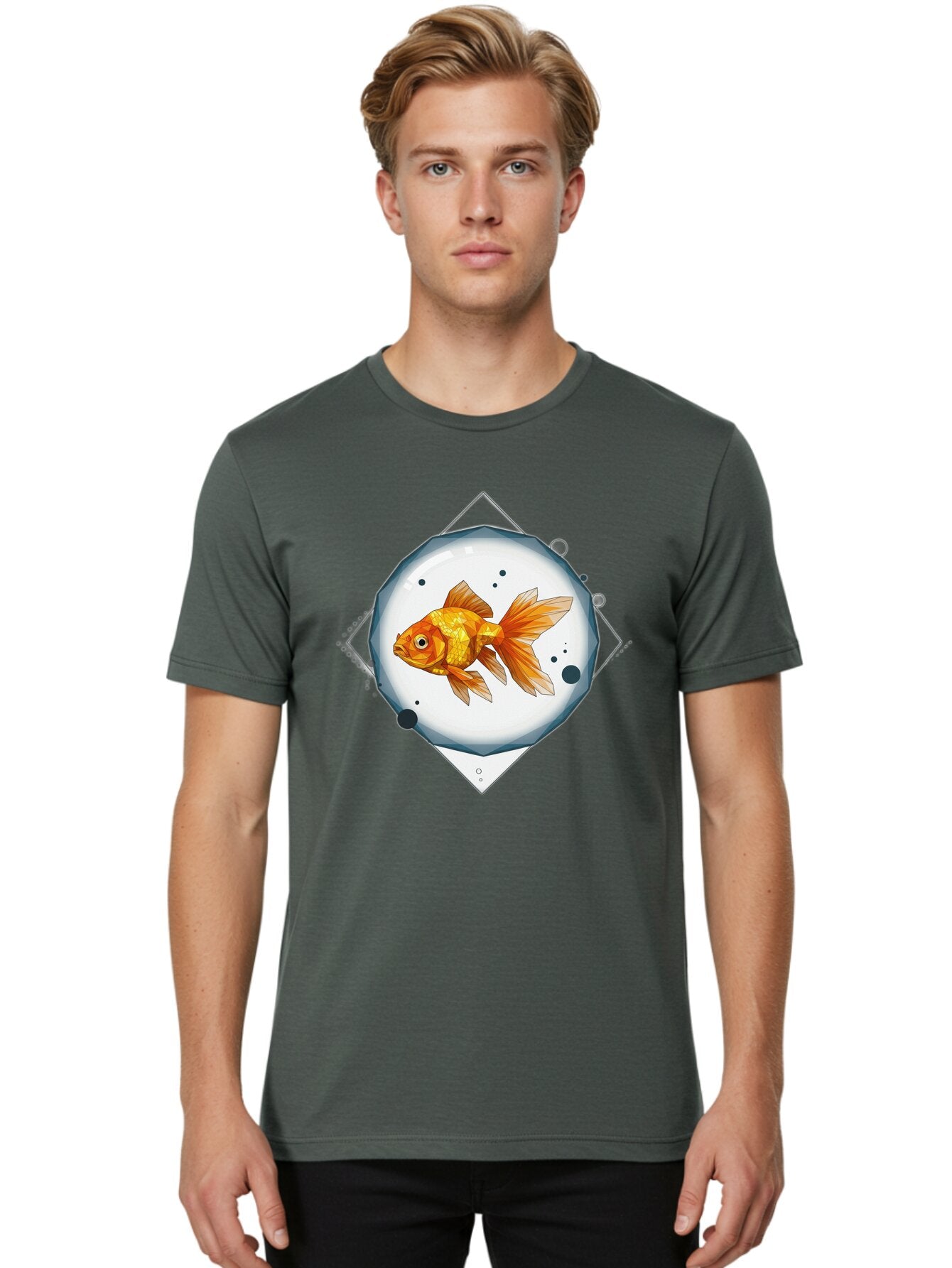 Goldfish-1 Men'S Graphic Tee, 100% Cotton, Comfortable Casual Summer Wear, Machine Washable, Vintage Camera, Old Camera, Antique Camera, Black Camera, Classic Photography, Photography Equipment, Nostalgic Device, Film Camera, Camera Art Bam560 22