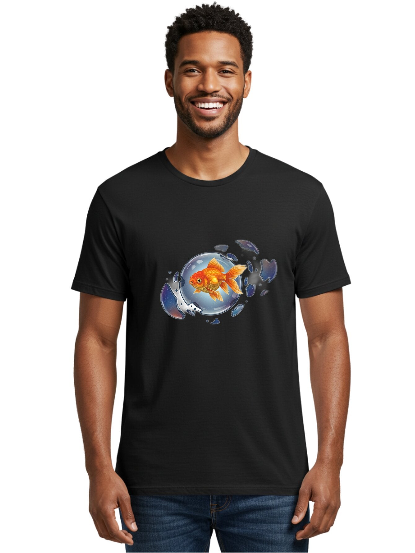 Goldfish-Breaking-Free Men'S Graphic Tee, 100% Cotton, Comfortable Casual Summer Wear, Machine Washable, Vintage Camera, Old Camera, Antique Camera, Black Camera, Classic Photography, Photography Equipment, Nostalgic Device, Film Camera, Bam562 17