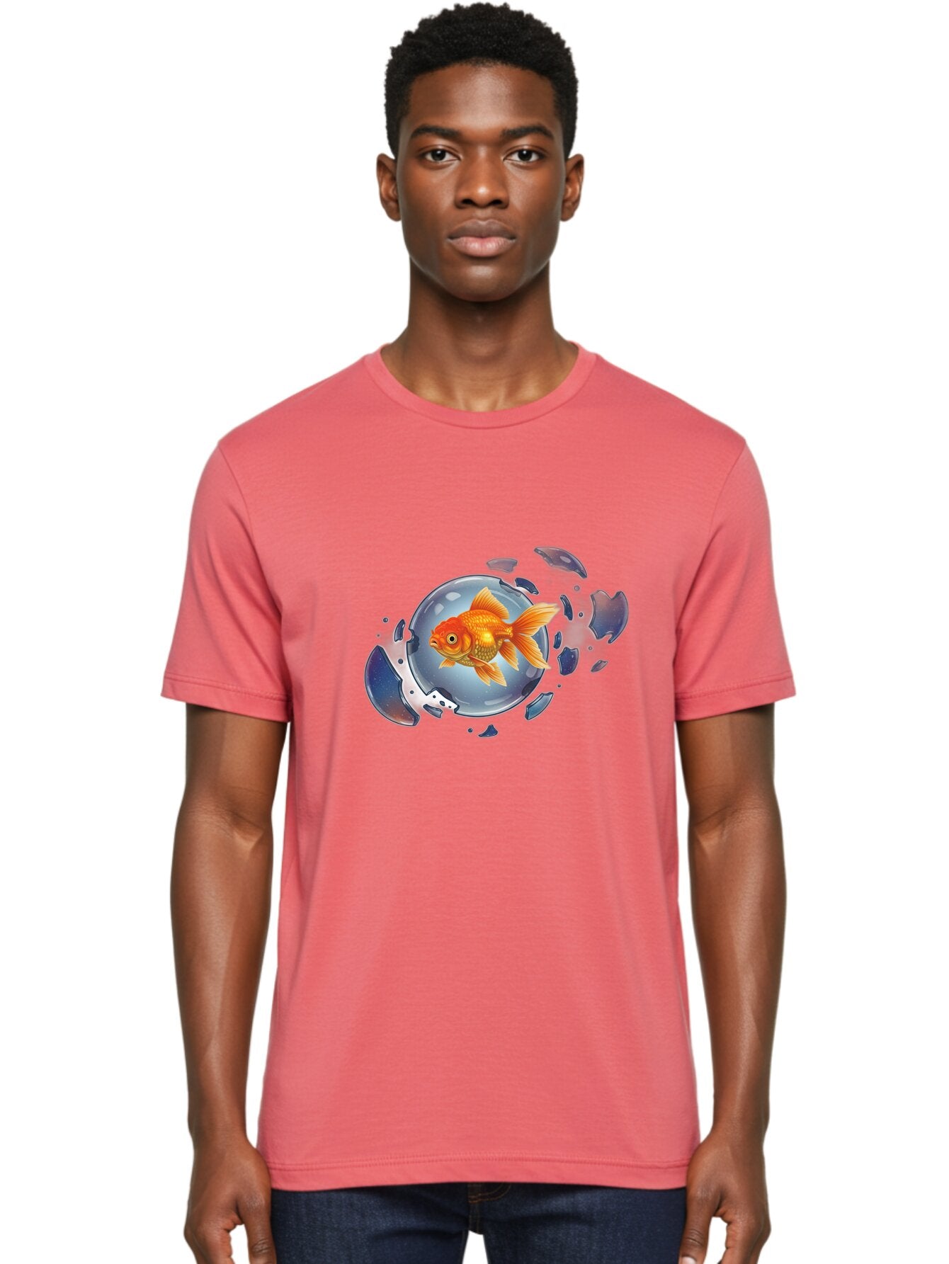 Goldfish-Breaking-Free Men'S Graphic Tee, 100% Cotton, Comfortable Casual Summer Wear, Machine Washable, Vintage Camera, Old Camera, Antique Camera, Black Camera, Classic Photography, Photography Equipment, Nostalgic Device, Film Camera, Bam562 23