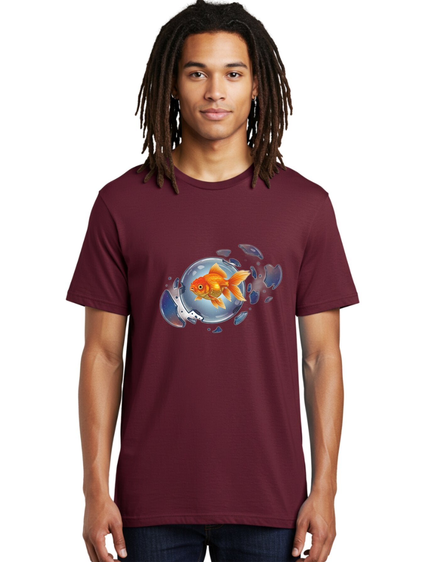 Goldfish-Breaking-Free Men'S Graphic Tee, 100% Cotton, Comfortable Casual Summer Wear, Machine Washable, Vintage Camera, Old Camera, Antique Camera, Black Camera, Classic Photography, Photography Equipment, Nostalgic Device, Film Camera, Bam562 25