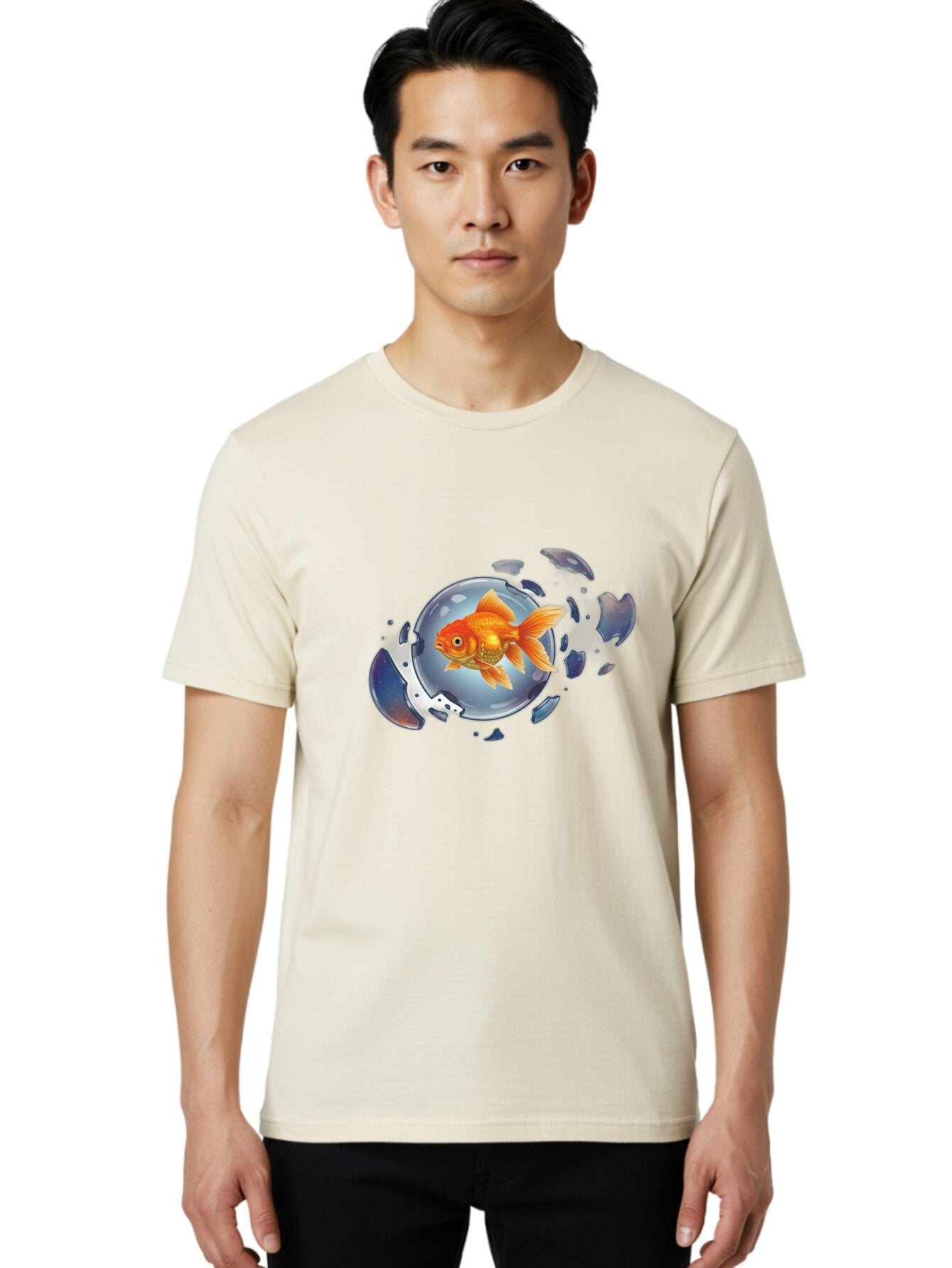 Goldfish-Breaking-Free Men'S Graphic Tee, 100% Cotton, Comfortable Casual Summer Wear, Machine Washable, Vintage Camera, Old Camera, Antique Camera, Black Camera, Classic Photography, Photography Equipment, Nostalgic Device, Film Camera, Bam562 26