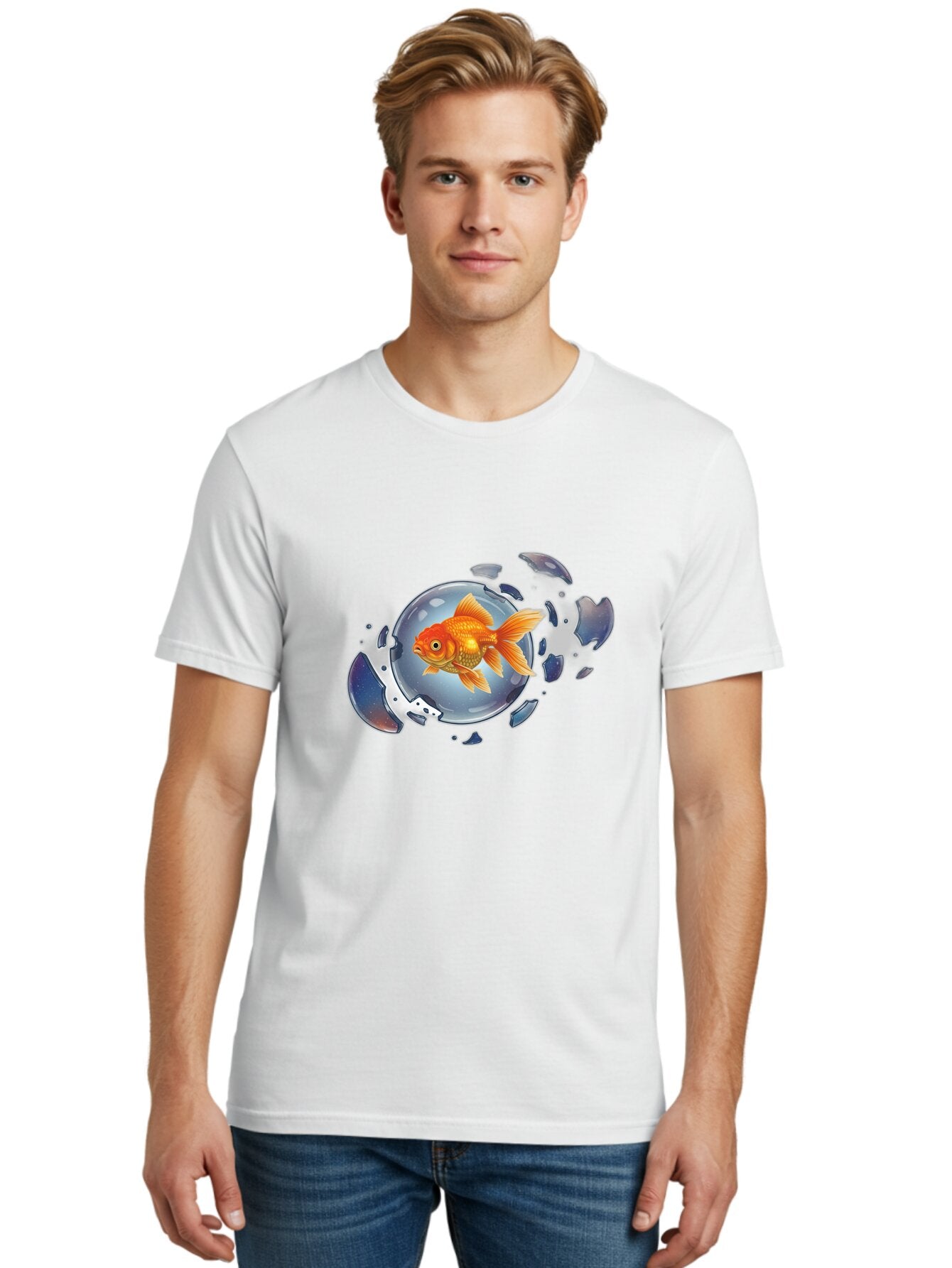 Goldfish-Breaking-Free Men'S Graphic Tee, 100% Cotton, Comfortable Casual Summer Wear, Machine Washable, Vintage Camera, Old Camera, Antique Camera, Black Camera, Classic Photography, Photography Equipment, Nostalgic Device, Film Camera, Bam562 19