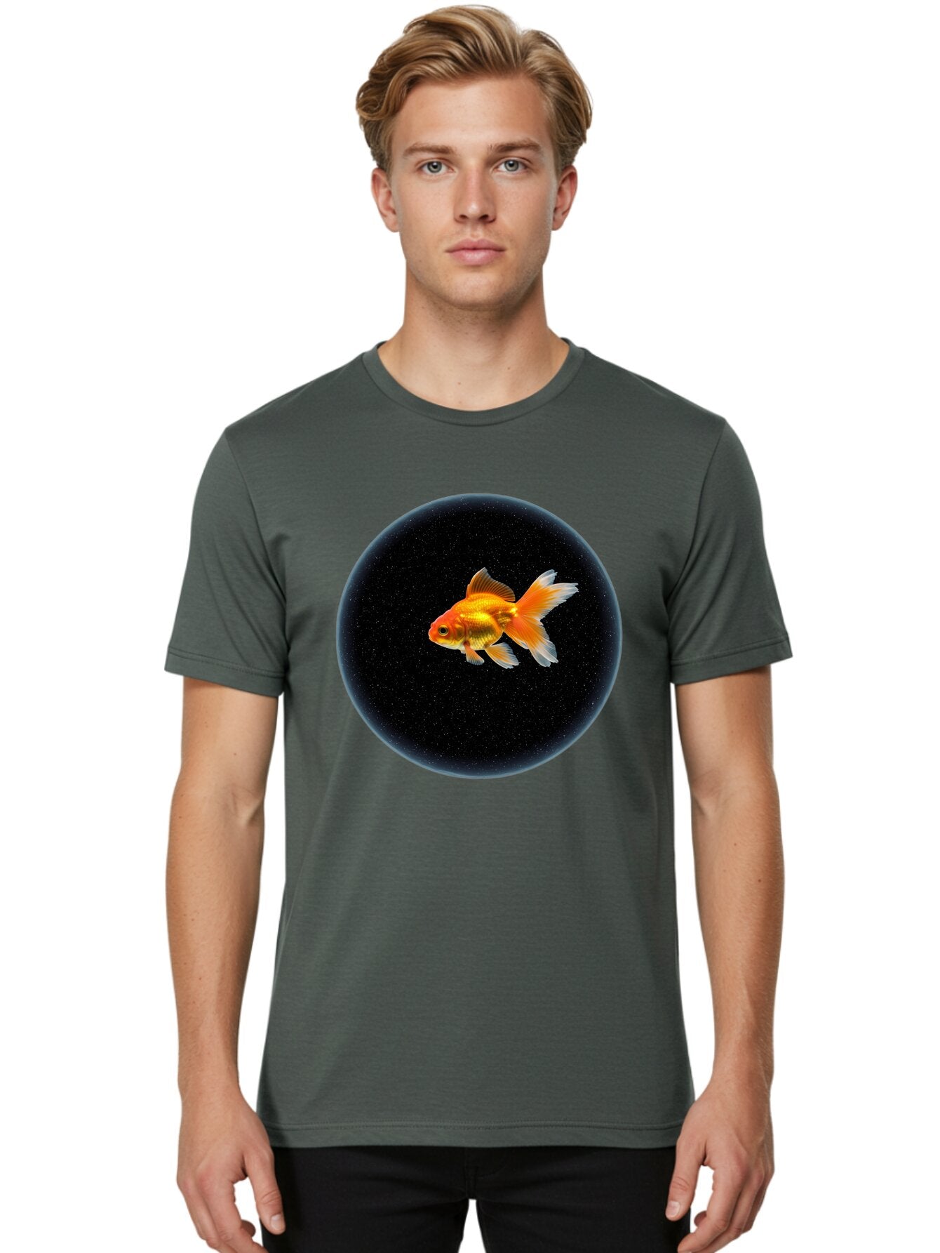 Goldfish-In-Black-Circle Men'S Graphic Tee, 100% Cotton, Comfortable Casual Summer Wear, Machine Washable, Vintage Camera, Old Camera, Antique Camera, Black Camera, Classic Photography, Photography Equipment, Nostalgic Device, Film Camera, Bam563 29