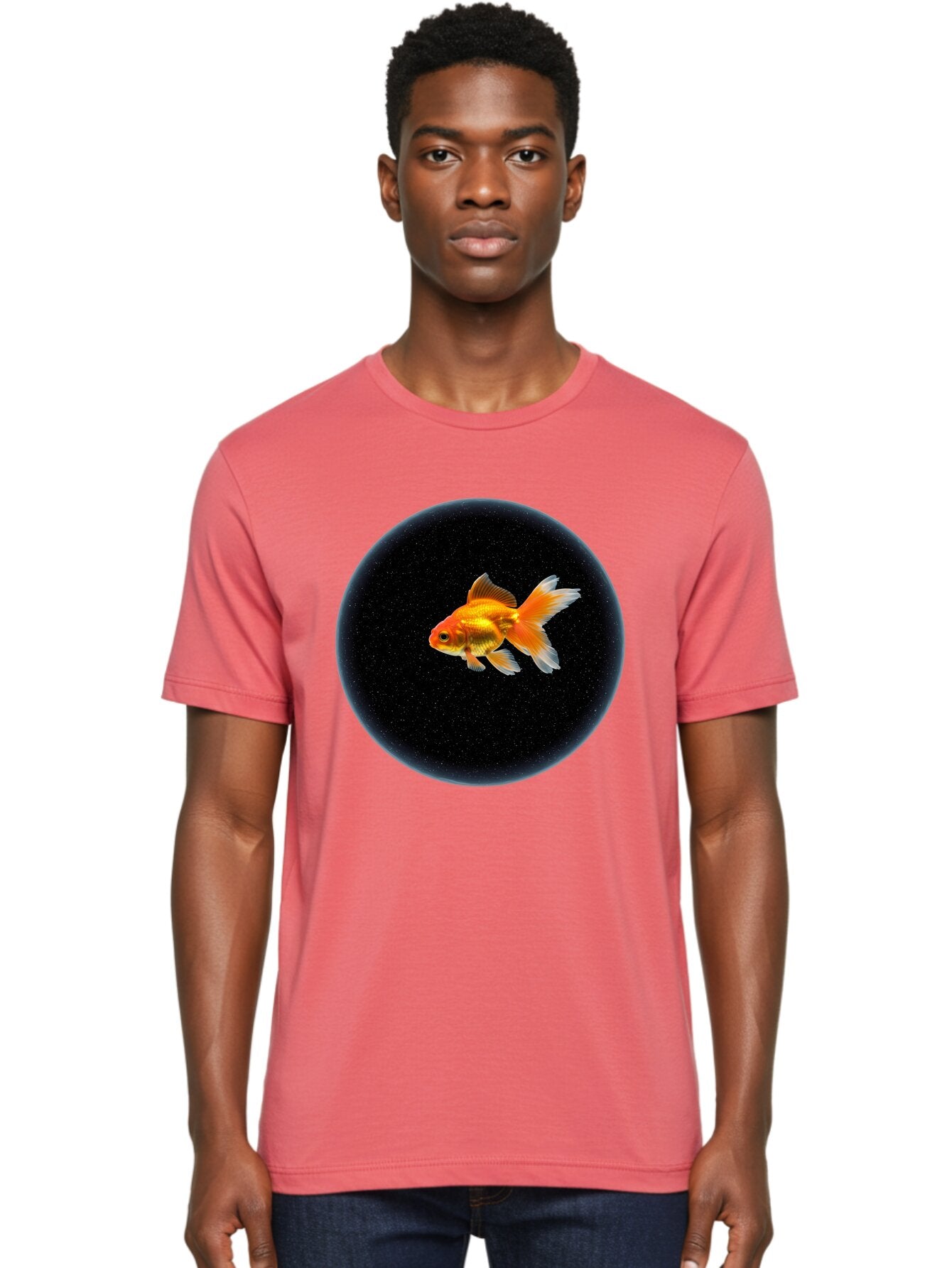 Goldfish-In-Black-Circle Men'S Graphic Tee, 100% Cotton, Comfortable Casual Summer Wear, Machine Washable, Vintage Camera, Old Camera, Antique Camera, Black Camera, Classic Photography, Photography Equipment, Nostalgic Device, Film Camera, Bam563 25