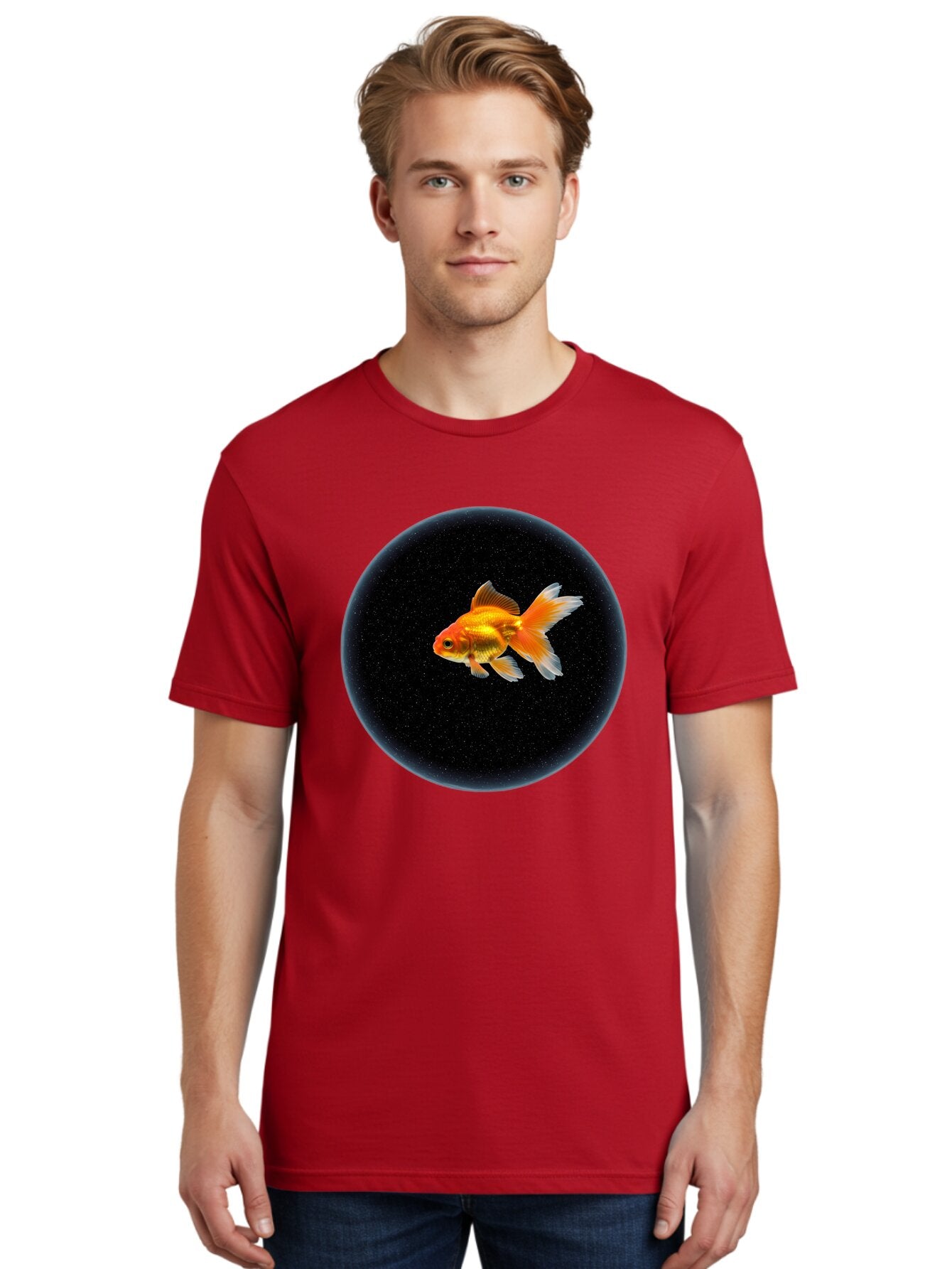 Goldfish-In-Black-Circle Men'S Graphic Tee, 100% Cotton, Comfortable Casual Summer Wear, Machine Washable, Vintage Camera, Old Camera, Antique Camera, Black Camera, Classic Photography, Photography Equipment, Nostalgic Device, Film Camera, Bam563 18