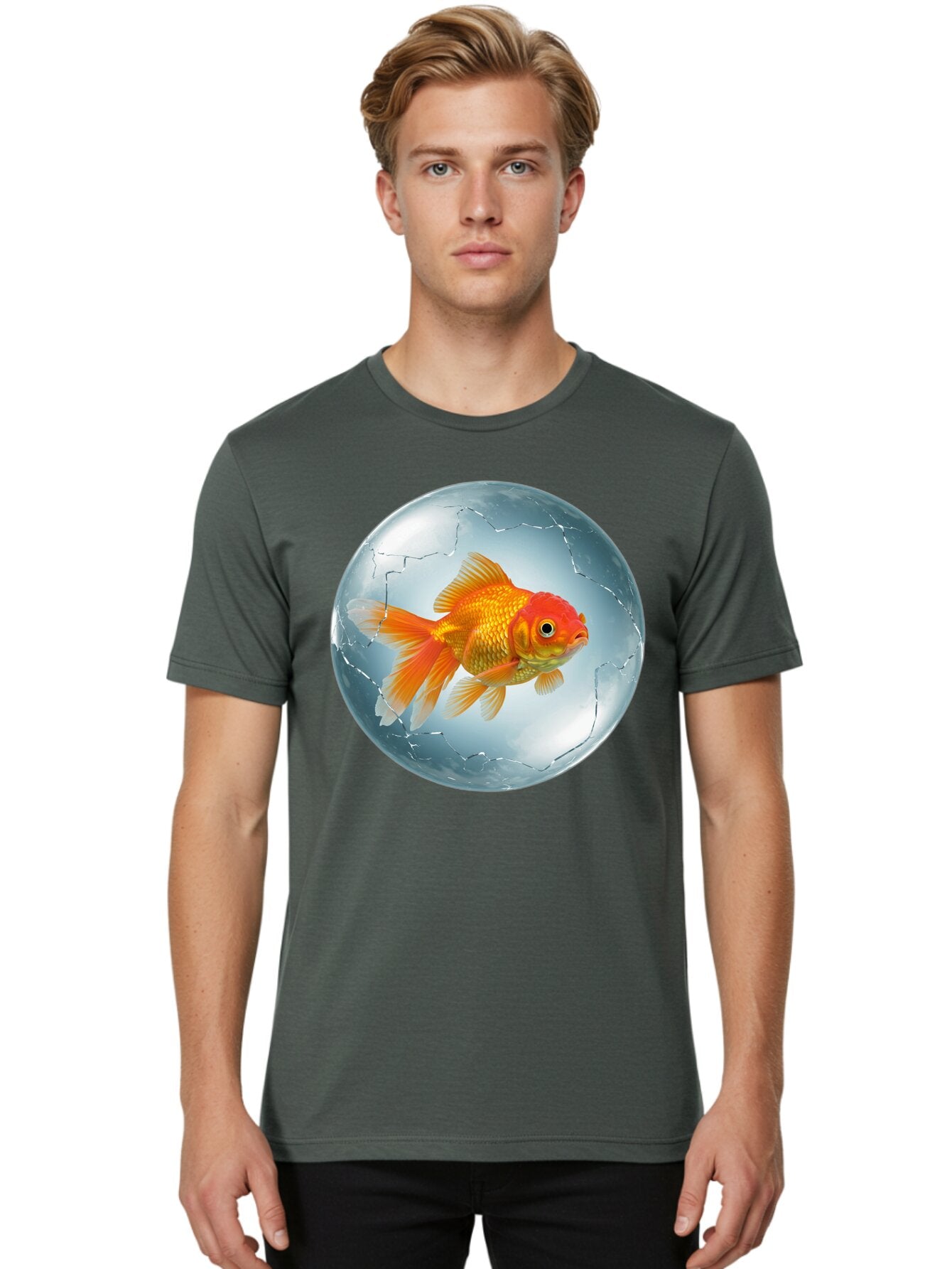 Goldfish-In-Broken-Glass Men'S Graphic Tee, 100% Cotton, Comfortable Casual Summer Wear, Machine Washable, Vintage Camera, Old Camera, Antique Camera, Black Camera, Classic Photography, Photography Equipment, Nostalgic Device, Film Camera, Bam565 23