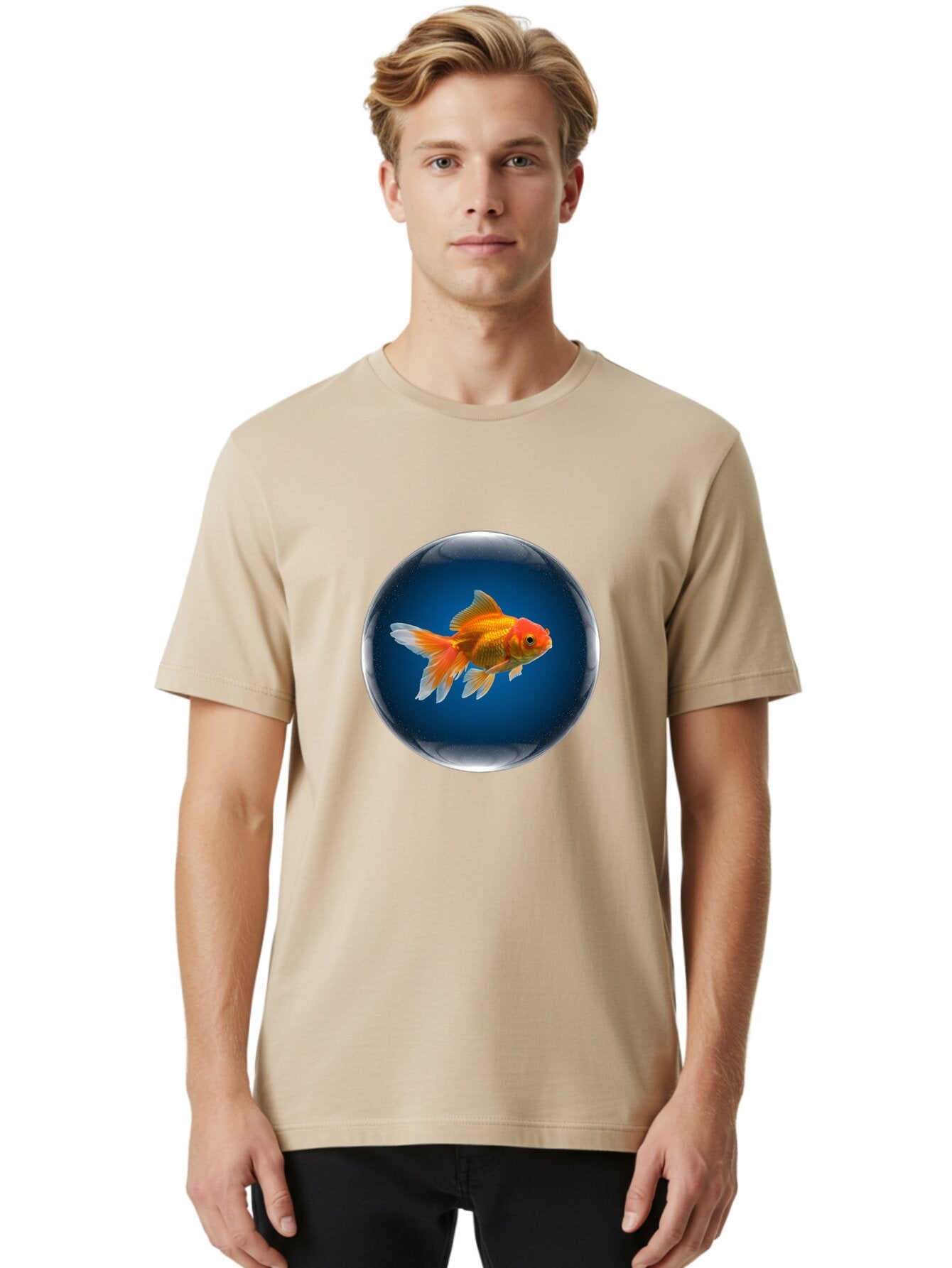 Goldfish-In-Glass-Ball Men'S Graphic Tee, 100% Cotton, Comfortable Casual Summer Wear, Machine Washable, Vintage Camera, Old Camera, Antique Camera, Black Camera, Classic Photography, Photography Equipment, Nostalgic Device, Film Camera, Bam566 21