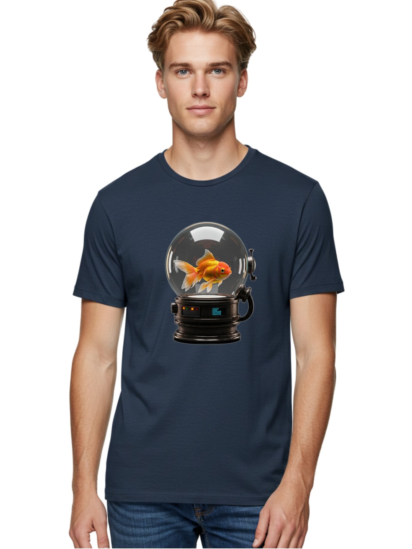 Goldfish-In-Glass-Globe Men'S Graphic Tee, 100% Cotton, Comfortable Casual Summer Wear, Machine Washable, Vintage Camera, Old Camera, Antique Camera, Black Camera, Classic Photography, Photography Equipment, Nostalgic Device, Film Camera, Bam567 16