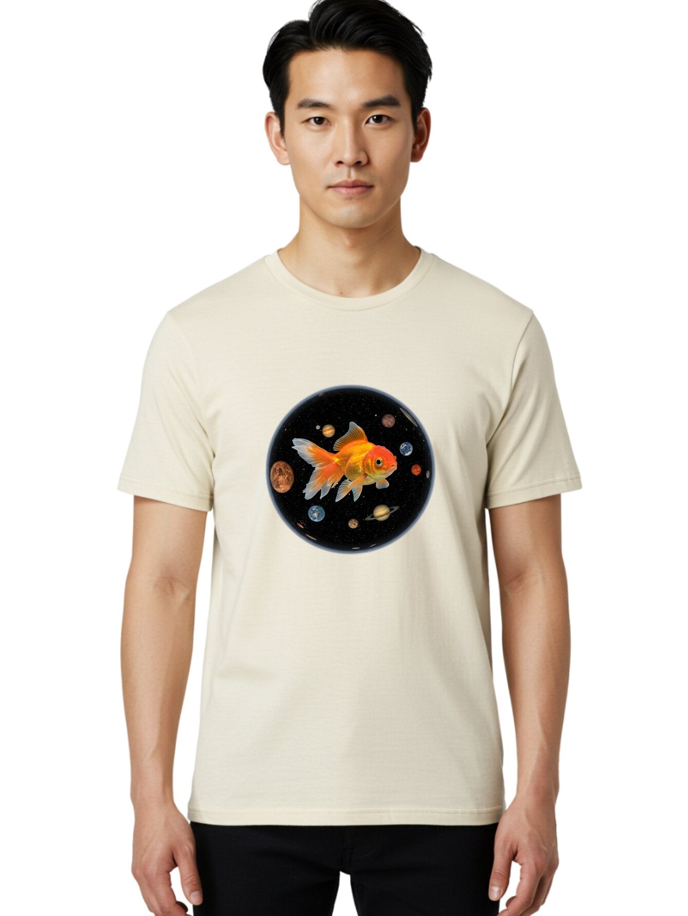 Goldfish-In-Space Men'S Graphic Tee, 100% Cotton, Comfortable Casual Summer Wear, Machine Washable, Vintage Camera, Old Camera, Antique Camera, Black Camera, Classic Photography, Photography Equipment, Nostalgic Device, Film Camera, Camera Art Bam570 26