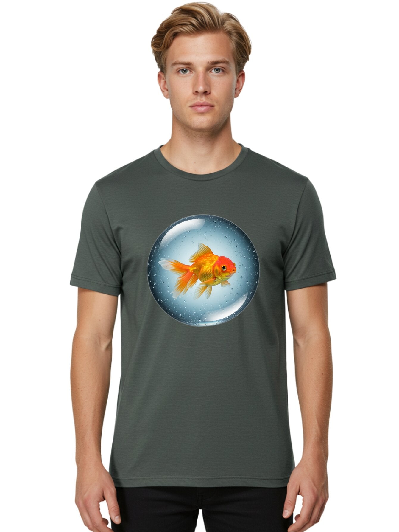 Goldfish-In-Sphere Men'S Graphic Tee, 100% Cotton, Comfortable Casual Summer Wear, Machine Washable, Vintage Camera, Old Camera, Antique Camera, Black Camera, Classic Photography, Photography Equipment, Nostalgic Device, Film Camera, Bam572 23