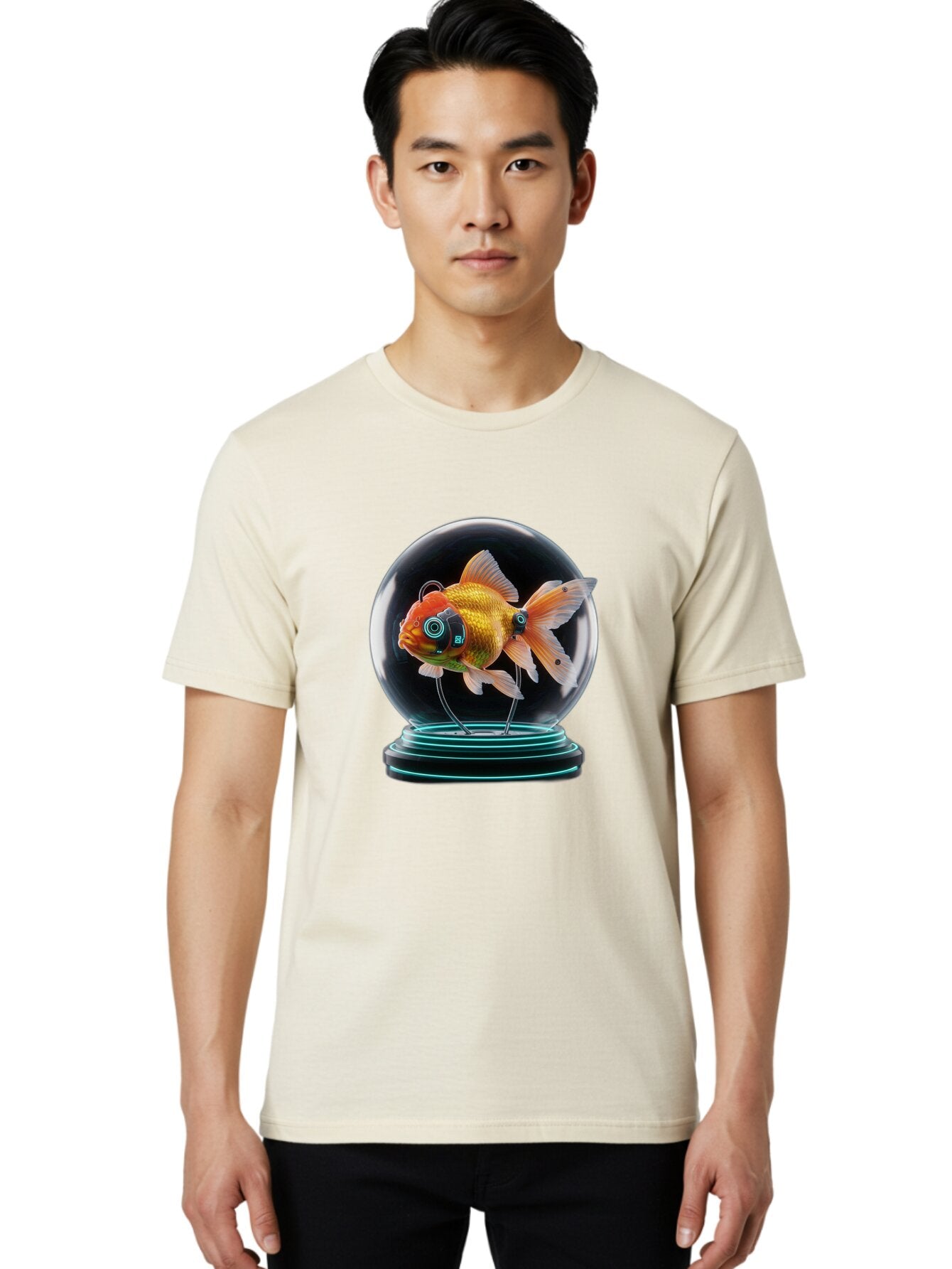 Goldfish-Robot-Eyes Men'S Graphic Tee, 100% Cotton, Comfortable Casual Summer Wear, Machine Washable, Vintage Camera, Old Camera, Antique Camera, Black Camera, Classic Photography, Photography Equipment, Nostalgic Device, Film Camera, Bam574 18