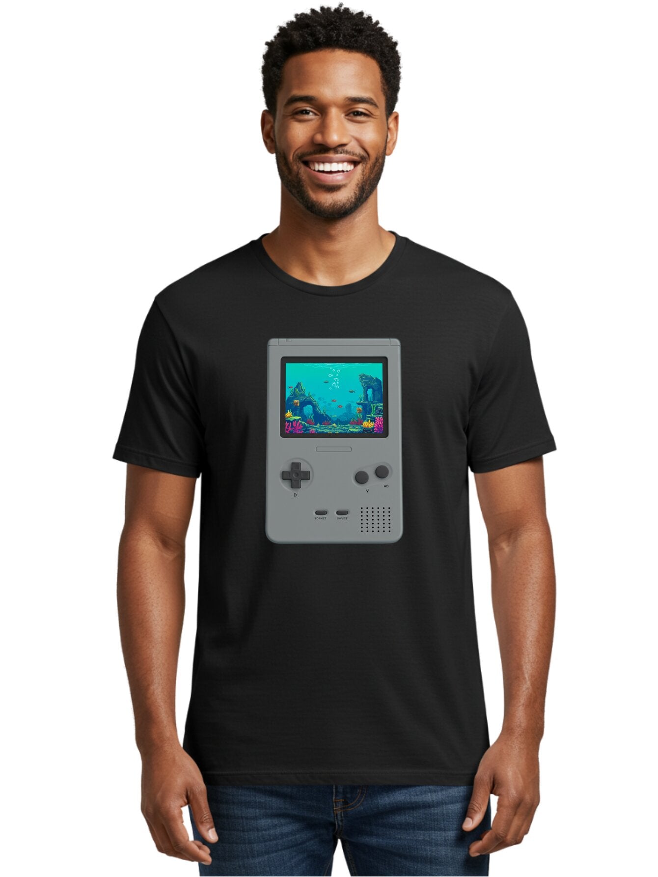 Gray-Gameboy Men'S Graphic Tee, 100% Cotton, Comfortable Casual Summer Wear, Machine Washable, Vintage Camera, Old Camera, Antique Camera, Black Camera, Classic Photography, Photography Equipment, Nostalgic Device, Film Camera, Camera Art Bam587 24