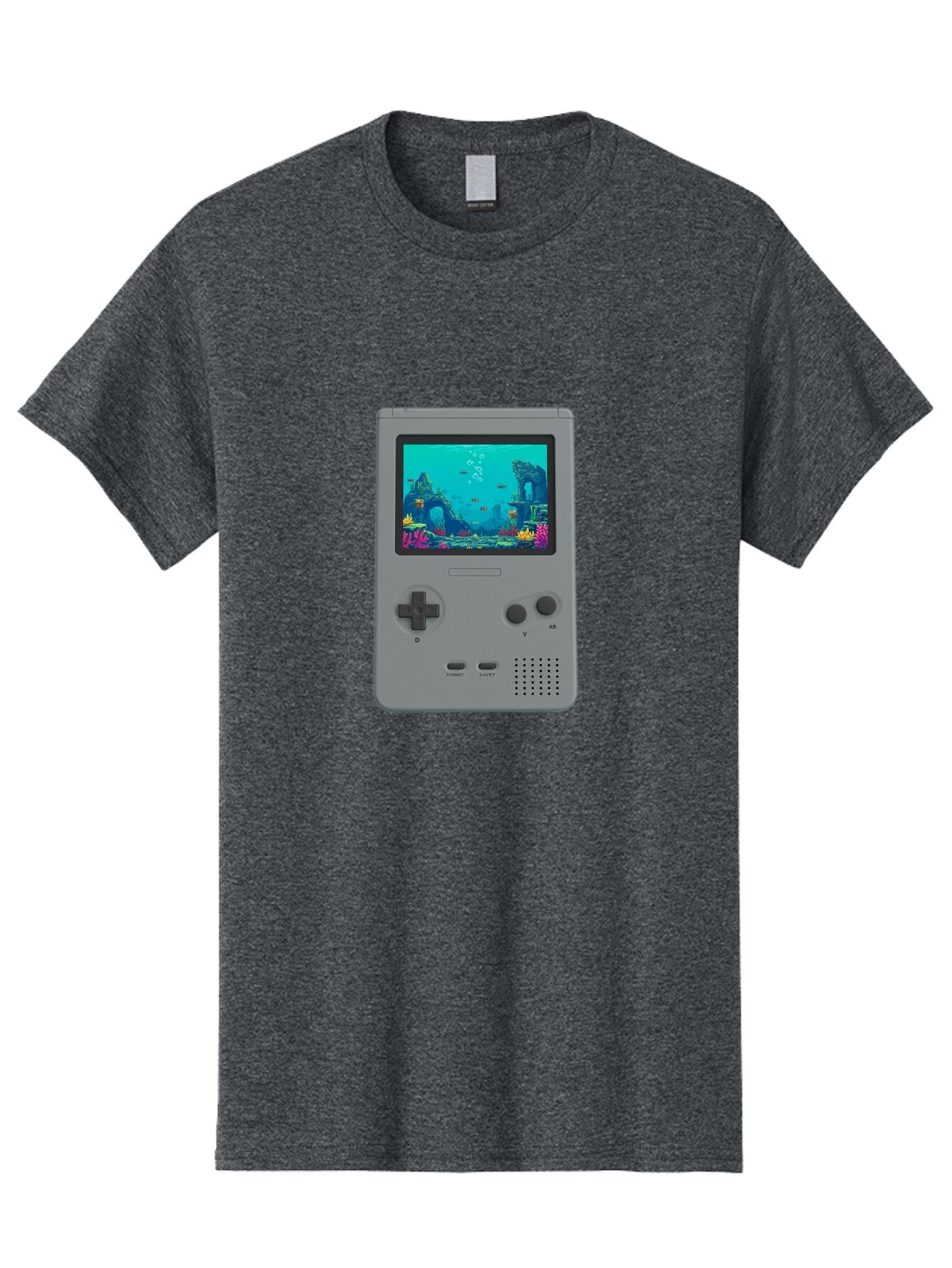 Gray-Gameboy Men'S Graphic Tee, 100% Cotton, Comfortable Casual Summer Wear, Machine Washable, Vintage Camera, Old Camera, Antique Camera, Black Camera, Classic Photography, Photography Equipment, Nostalgic Device, Film Camera, Camera Art Bam587