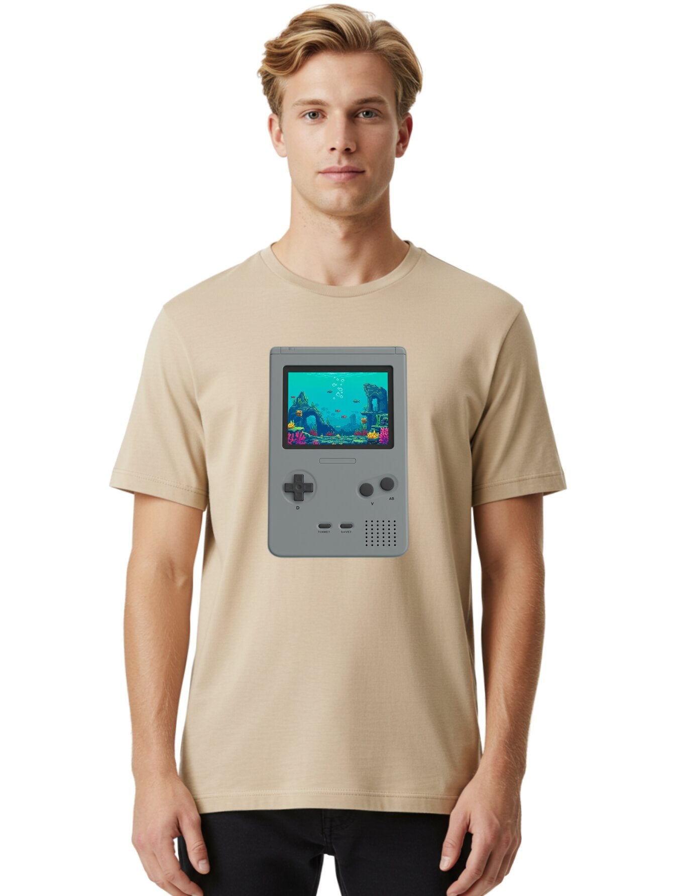 Gray-Gameboy Men'S Graphic Tee, 100% Cotton, Comfortable Casual Summer Wear, Machine Washable, Vintage Camera, Old Camera, Antique Camera, Black Camera, Classic Photography, Photography Equipment, Nostalgic Device, Film Camera, Camera Art Bam587 16