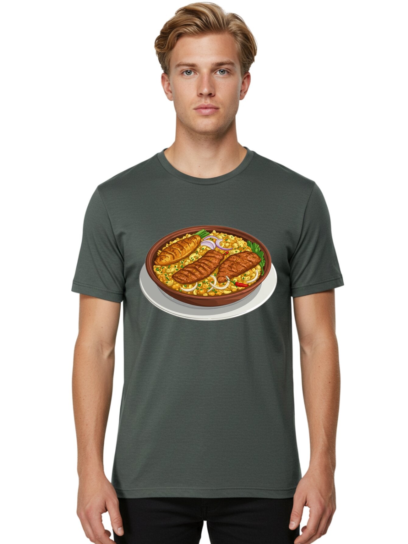 Grilled-Meat-Dish Men'S Graphic Tee, 100% Cotton, Comfortable Casual Summer Wear, Machine Washable, Vintage Camera, Old Camera, Antique Camera, Black Camera, Classic Photography, Photography Equipment, Nostalgic Device, Film Camera, Camera Art Bam590 20
