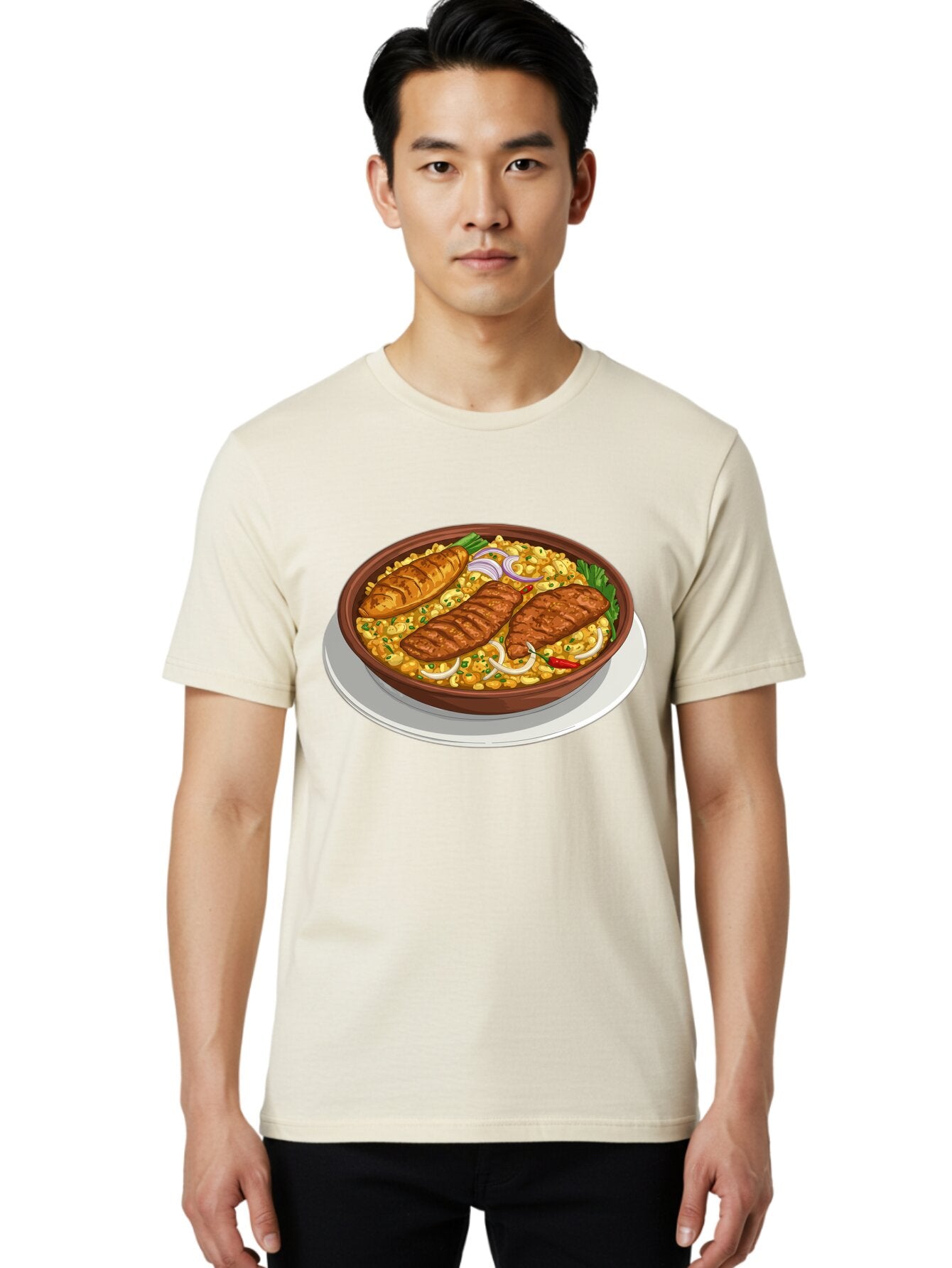 Grilled-Meat-Dish Men'S Graphic Tee, 100% Cotton, Comfortable Casual Summer Wear, Machine Washable, Vintage Camera, Old Camera, Antique Camera, Black Camera, Classic Photography, Photography Equipment, Nostalgic Device, Film Camera, Camera Art Bam590 30