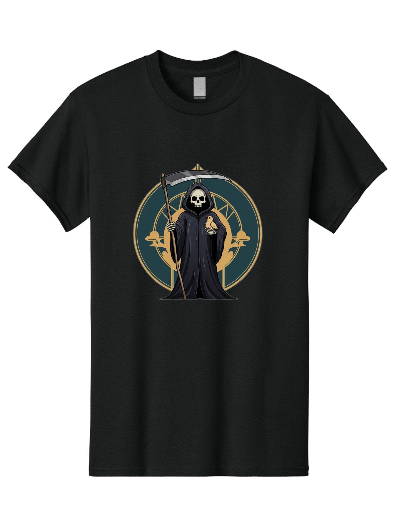 Grim-Reaper-With-Bird Men'S Graphic Tee, 100% Cotton, Comfortable Casual Summer Wear, Machine Washable, Vintage Camera, Old Camera, Antique Camera, Black Camera, Classic Photography, Photography Equipment, Nostalgic Device, Film Camera, Bam591 3