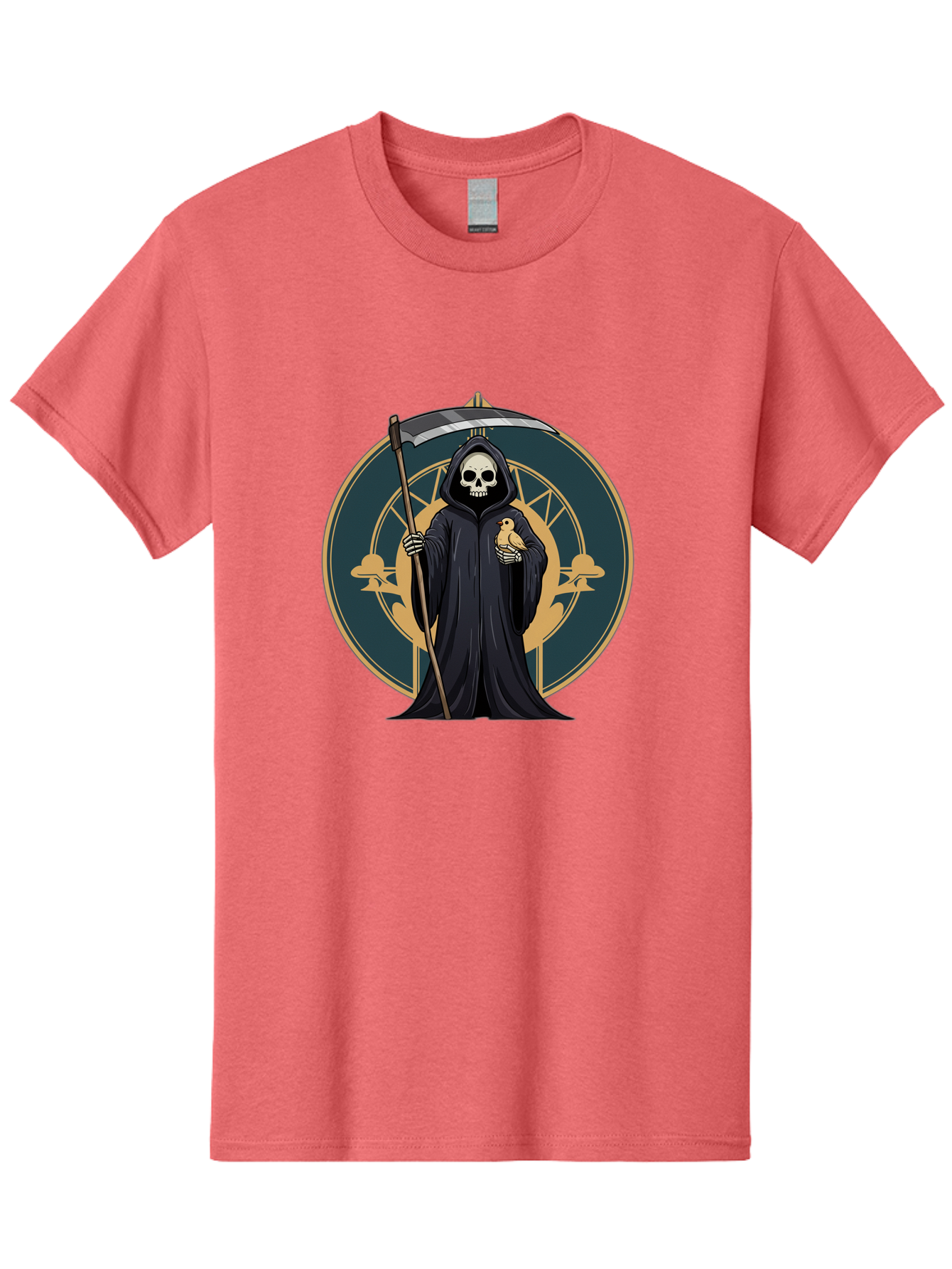 Grim-Reaper-With-Bird Men'S Graphic Tee, 100% Cotton, Comfortable Casual Summer Wear, Machine Washable, Vintage Camera, Old Camera, Antique Camera, Black Camera, Classic Photography, Photography Equipment, Nostalgic Device, Film Camera, Bam591