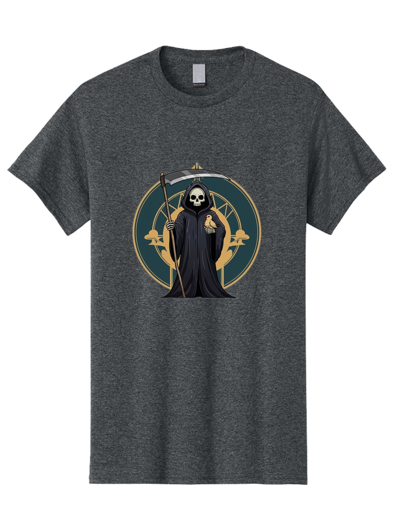 Grim-Reaper-With-Bird Men'S Graphic Tee, 100% Cotton, Comfortable Casual Summer Wear, Machine Washable, Vintage Camera, Old Camera, Antique Camera, Black Camera, Classic Photography, Photography Equipment, Nostalgic Device, Film Camera, Bam591 7